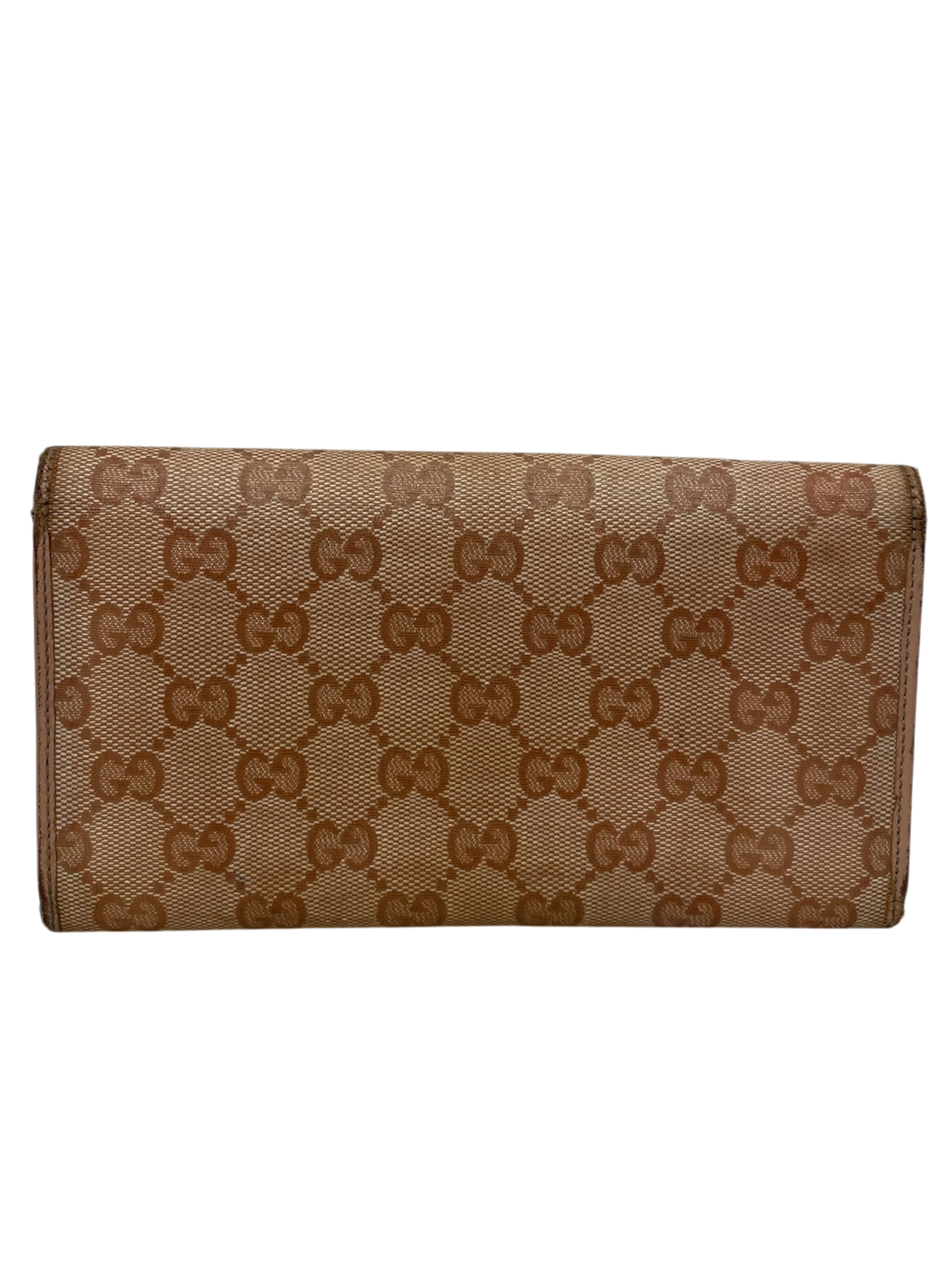 GUCCI/Bifold Wallet/Monogram/Leather/BEG/L's/ view 2