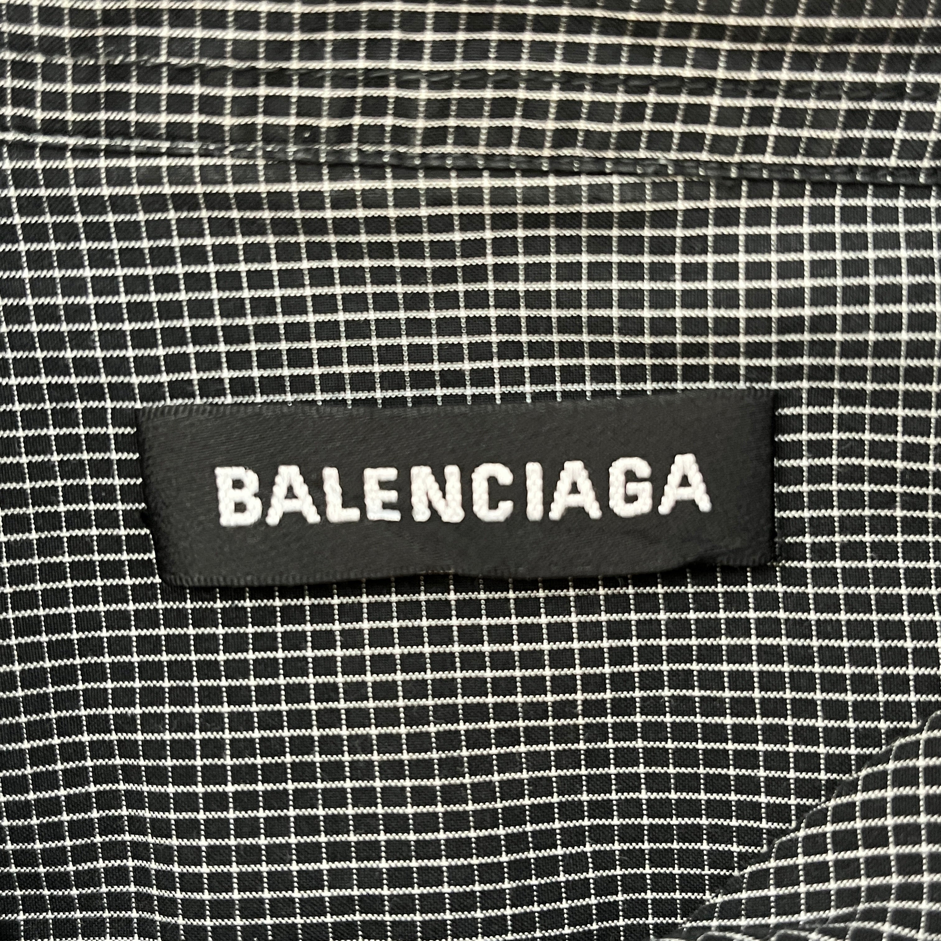 BALENCIAGA/Flannel Shirt/42/Cotton/BLK/EGO view 4