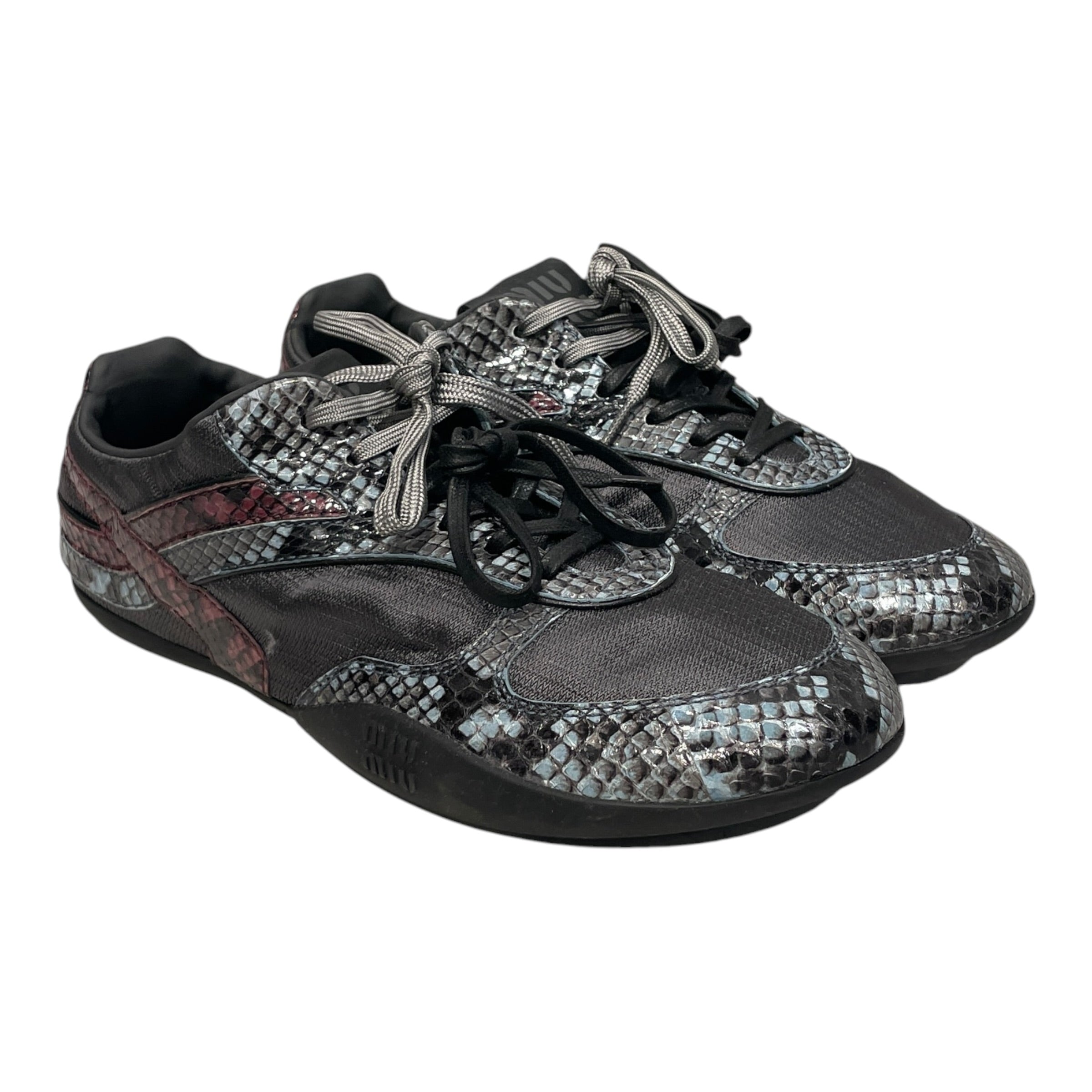 MIU MIU/Low-Sneakers/EU 40/Animal Pattern/Polyester/MLT/PRPL/BLU PYTHON ACCENTS view 1