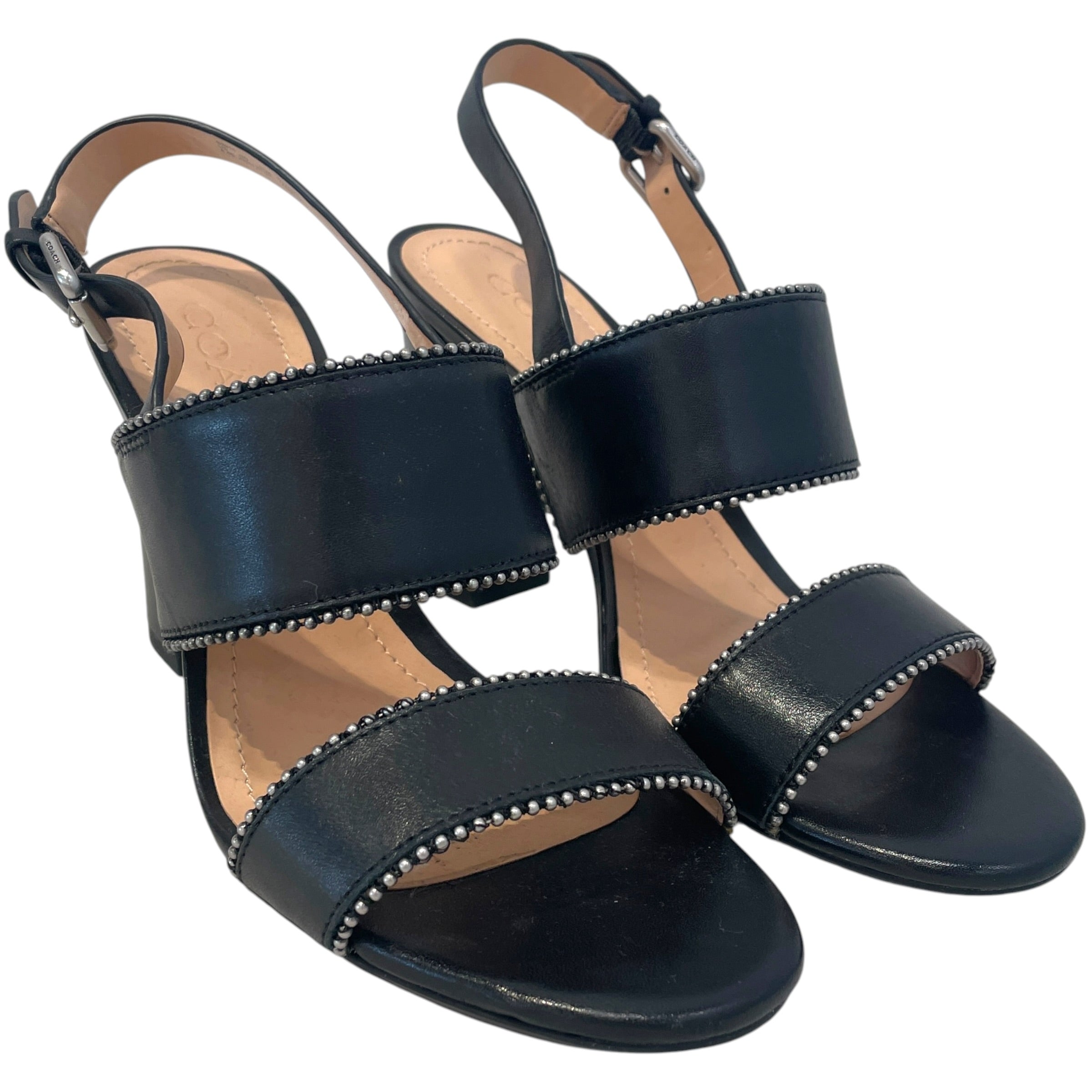 COACH/Heels/US 6.5/Leather/BLK/Rylie beadchain dress heels view 1