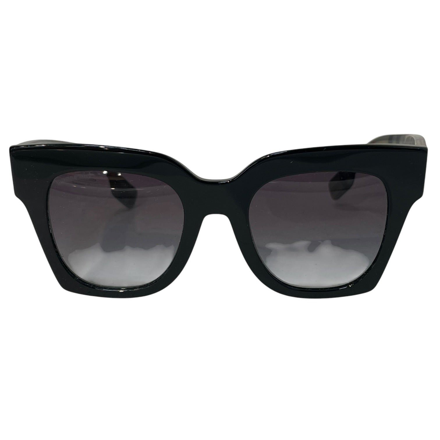 BURBERRY LONDON/Sunglasses/Glen Check/Plastic/BLK/L's/kitty view 1