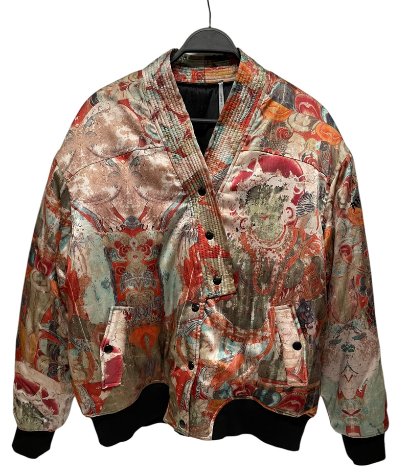 G FASHION/Puffer Jkt/L/Silk/MLT/All Over Print/KIMONO/BOMBER SILK JACKET