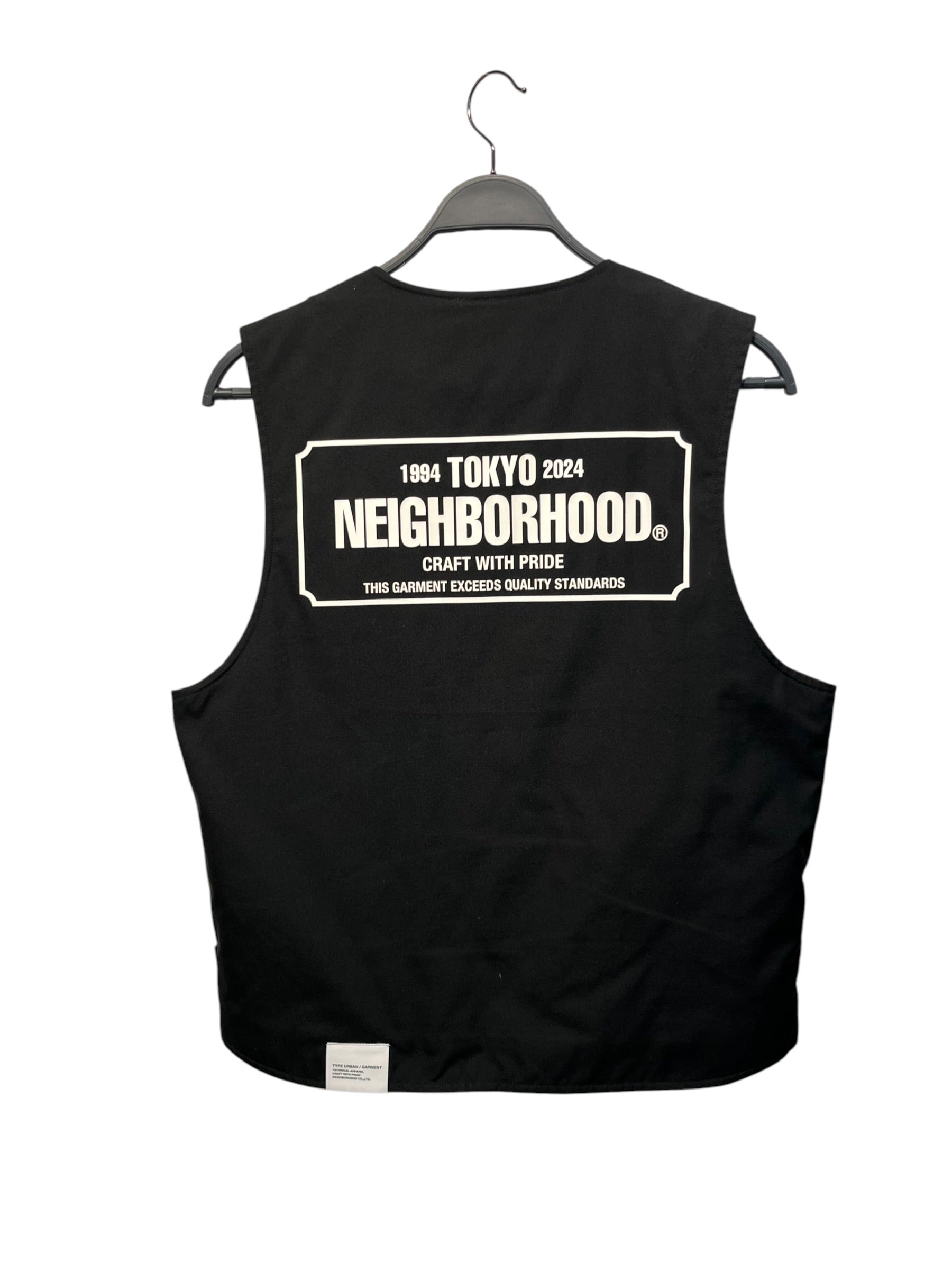 NEIGHBORHOOD/Puffer Vest/S/Polyester/BLK/ view 2