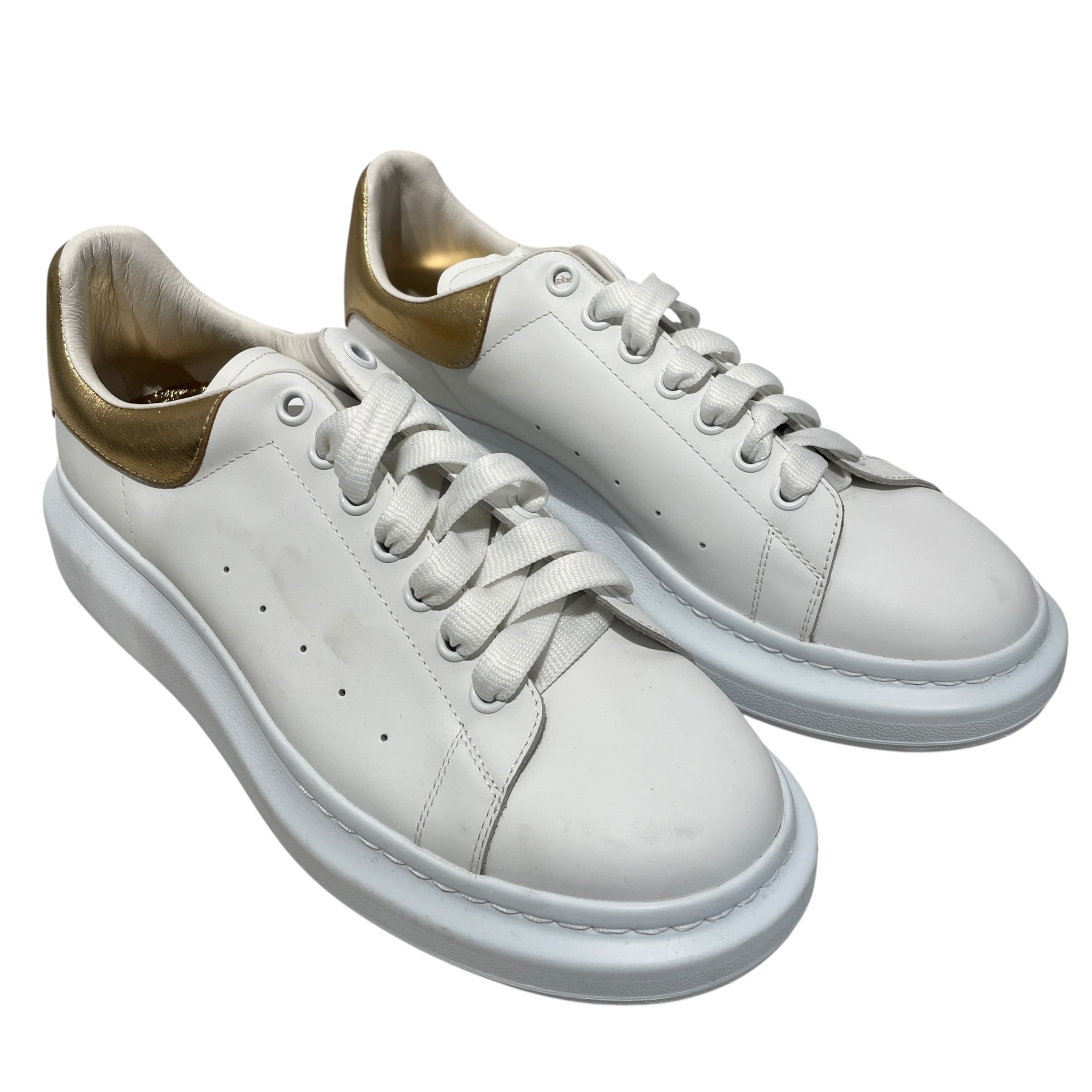 Alexander McQueen/Low-Sneakers/US 11/Acrylic/WHT/OVERSIZED GOLD HEEL view 1