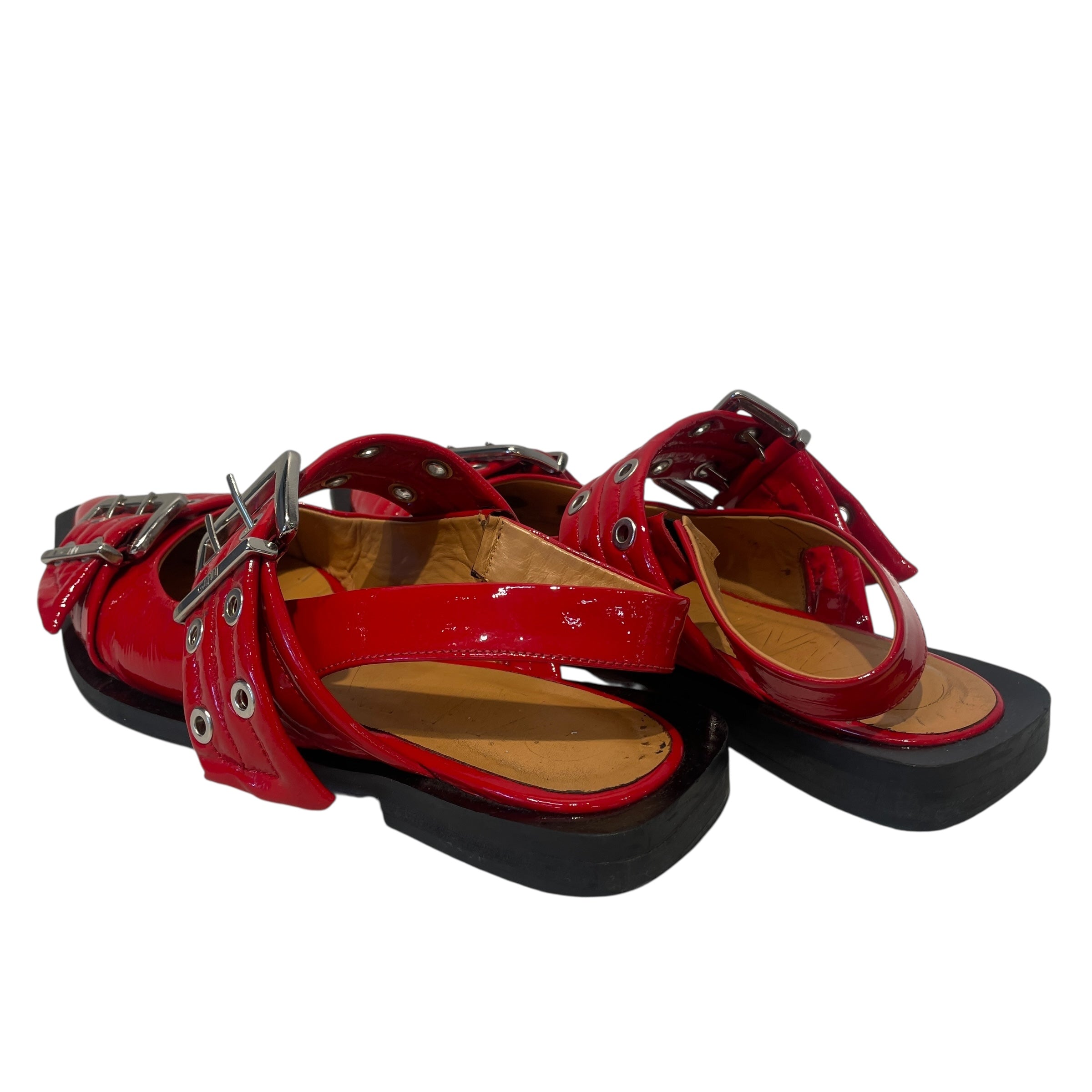 GANNI/Flat Shoes/EU 39/Leather/RED/BALLERINA MULES view 2