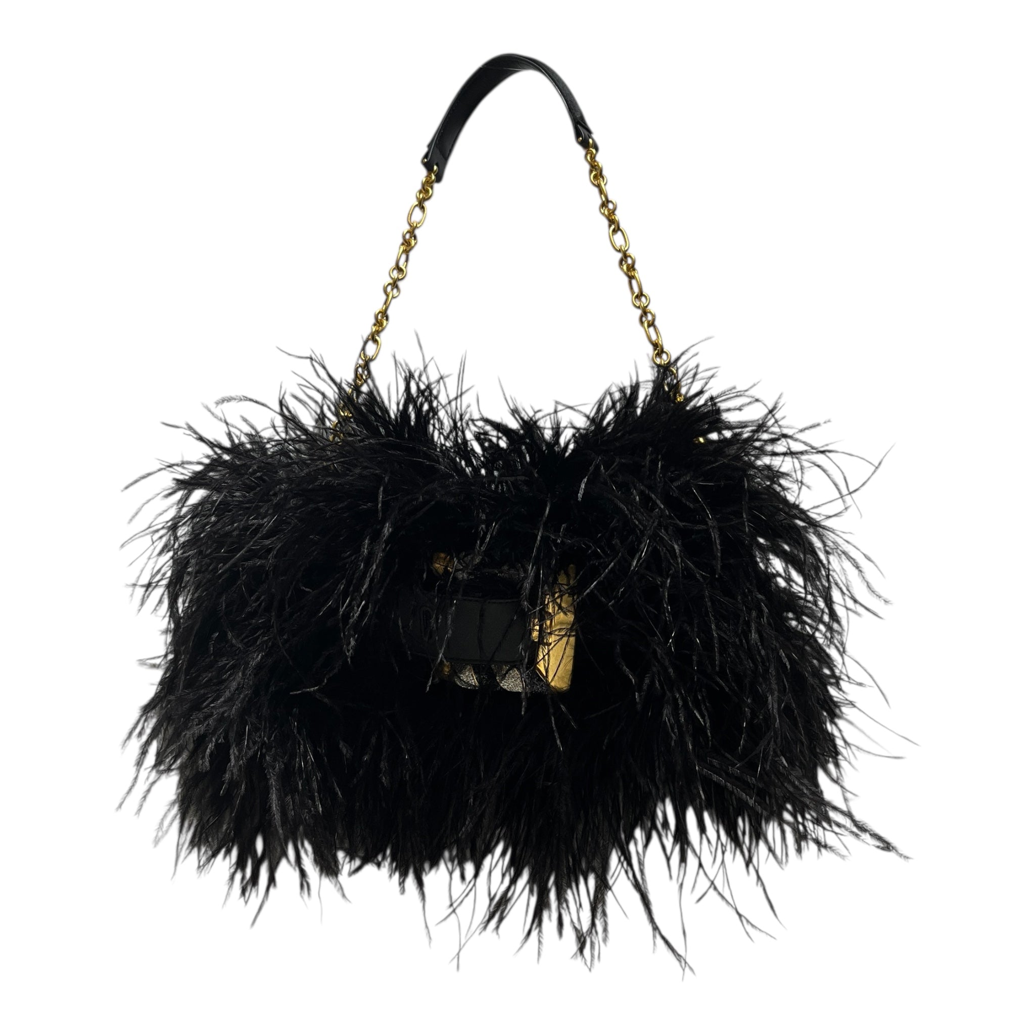 BALMAIN/Cross Body Bag/BLK/feather bag view 1