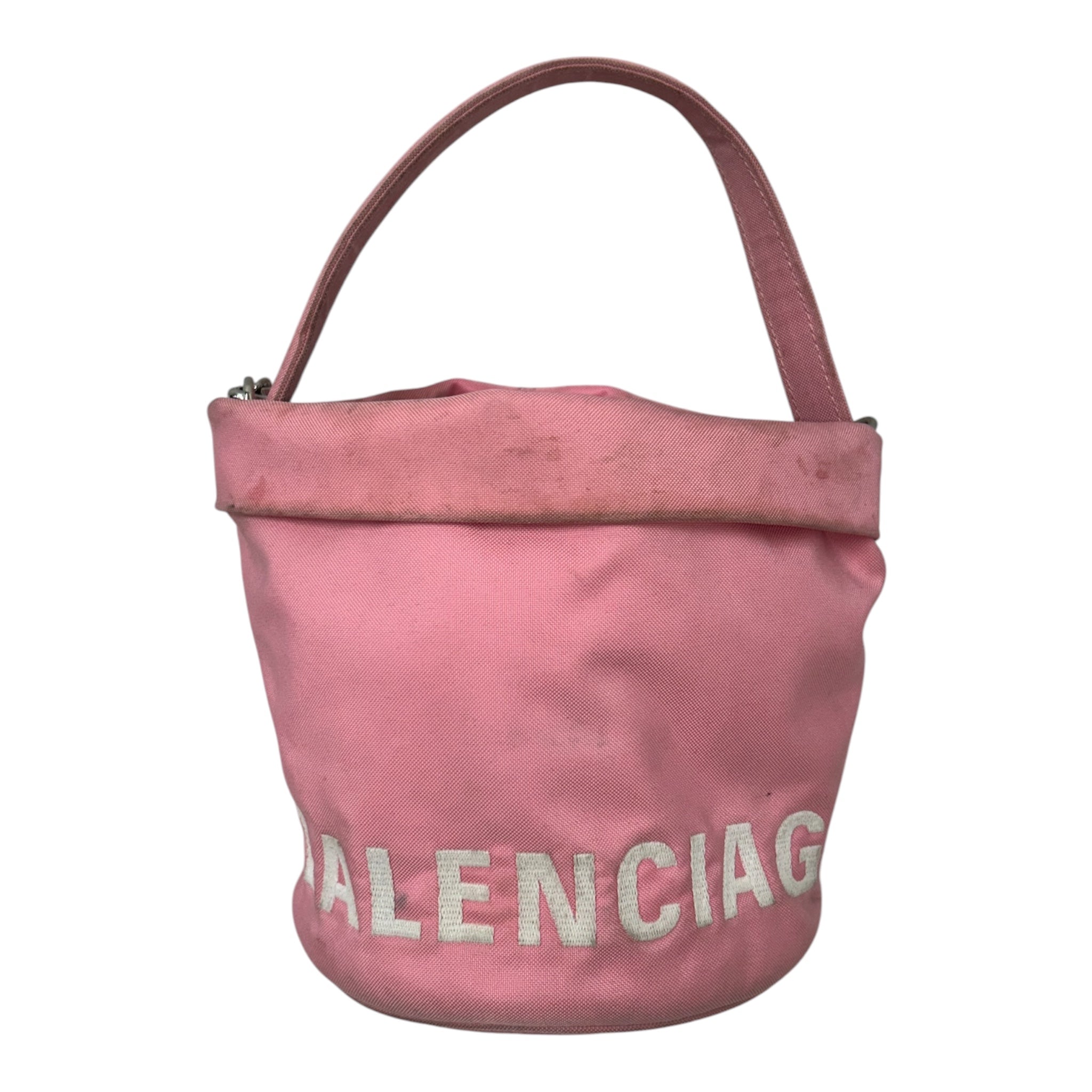 BALENCIAGA/Bag/Nylon/PNK/WHEEL XS BUCKET view 1