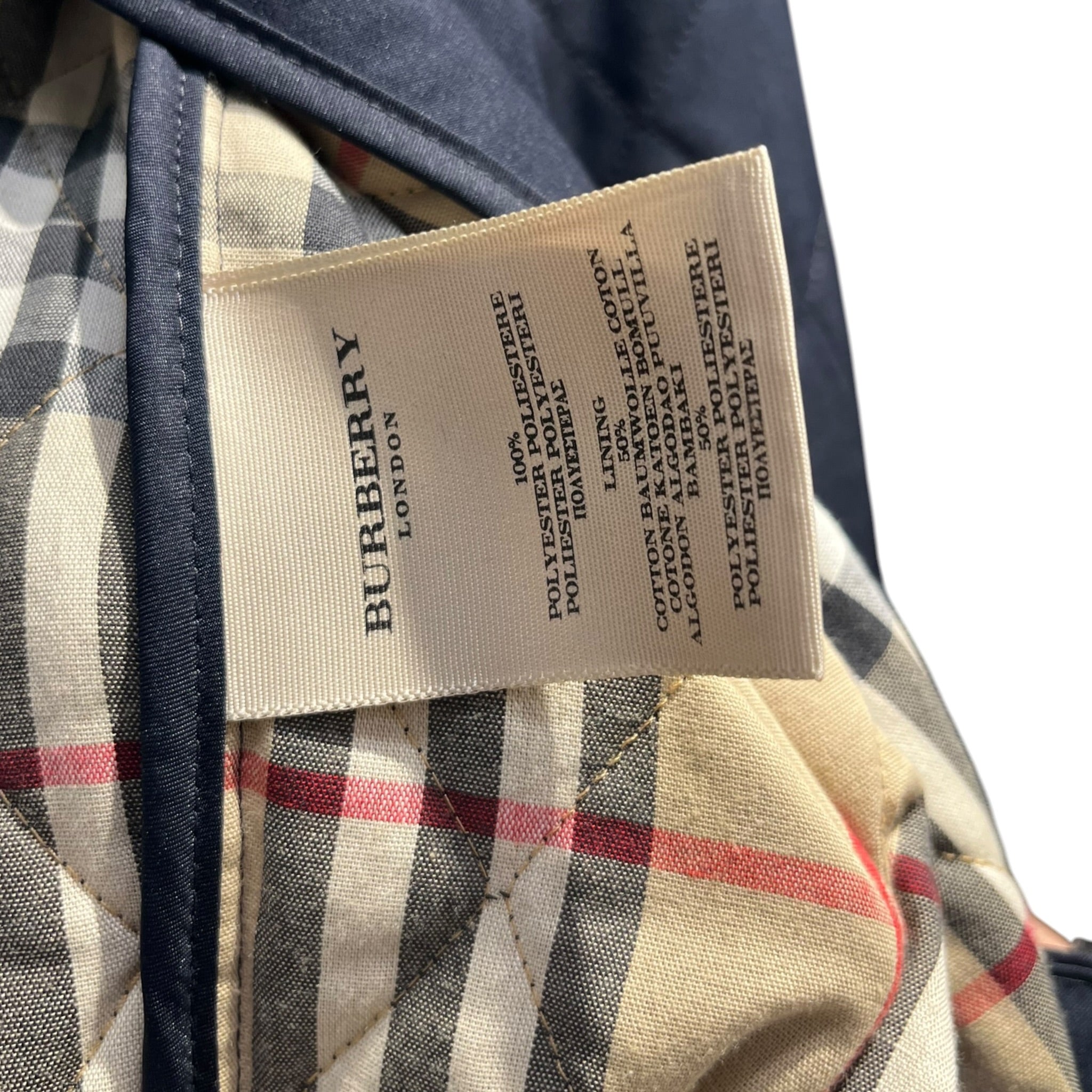 BURBERRY LONDON/Quilted Jkt/S/Polyester/NVY/Plaid Lined view 4