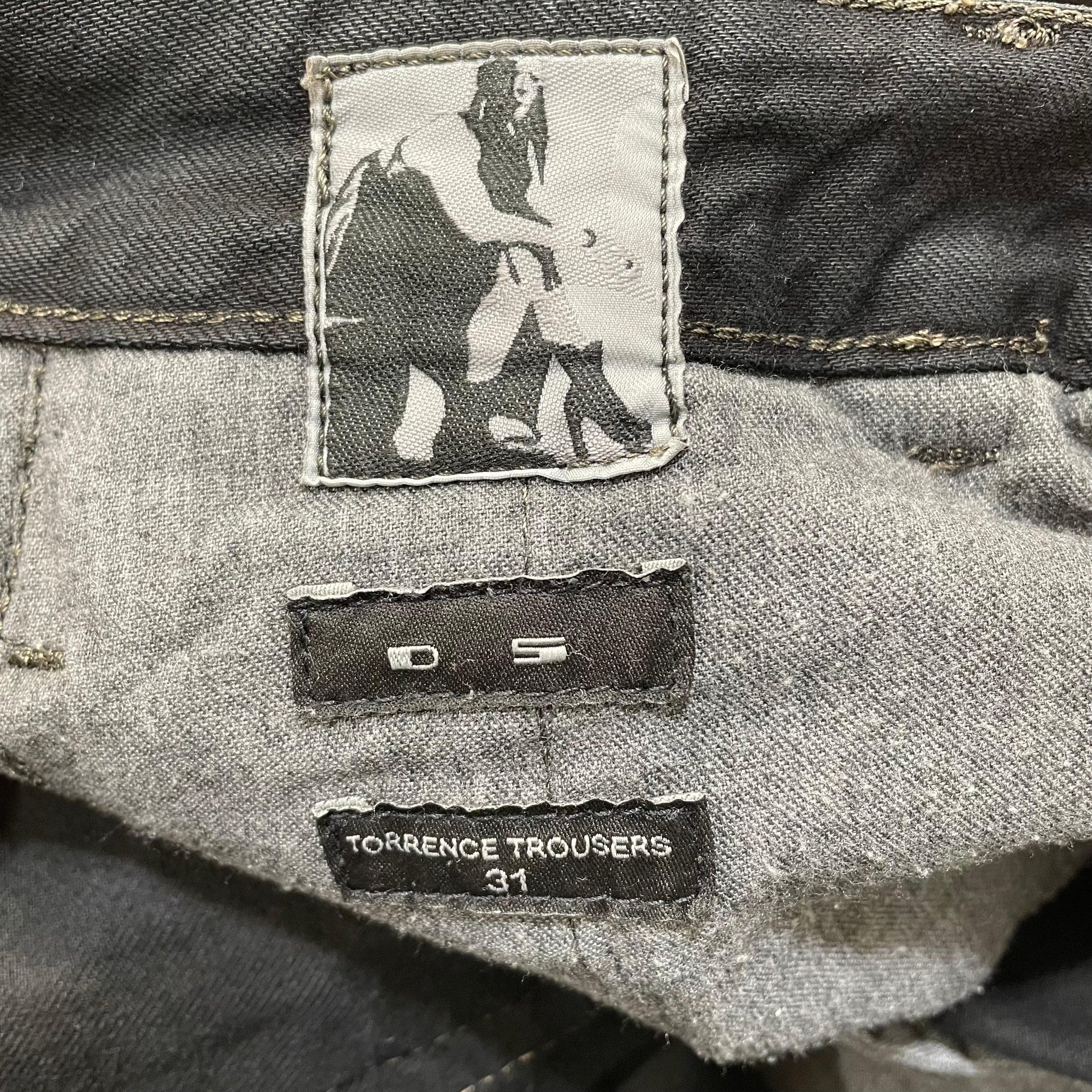 RICK OWENS DRKSHDW/Straight Pants/31/Cotton/BLK/Torrence Trousers Matte view 3