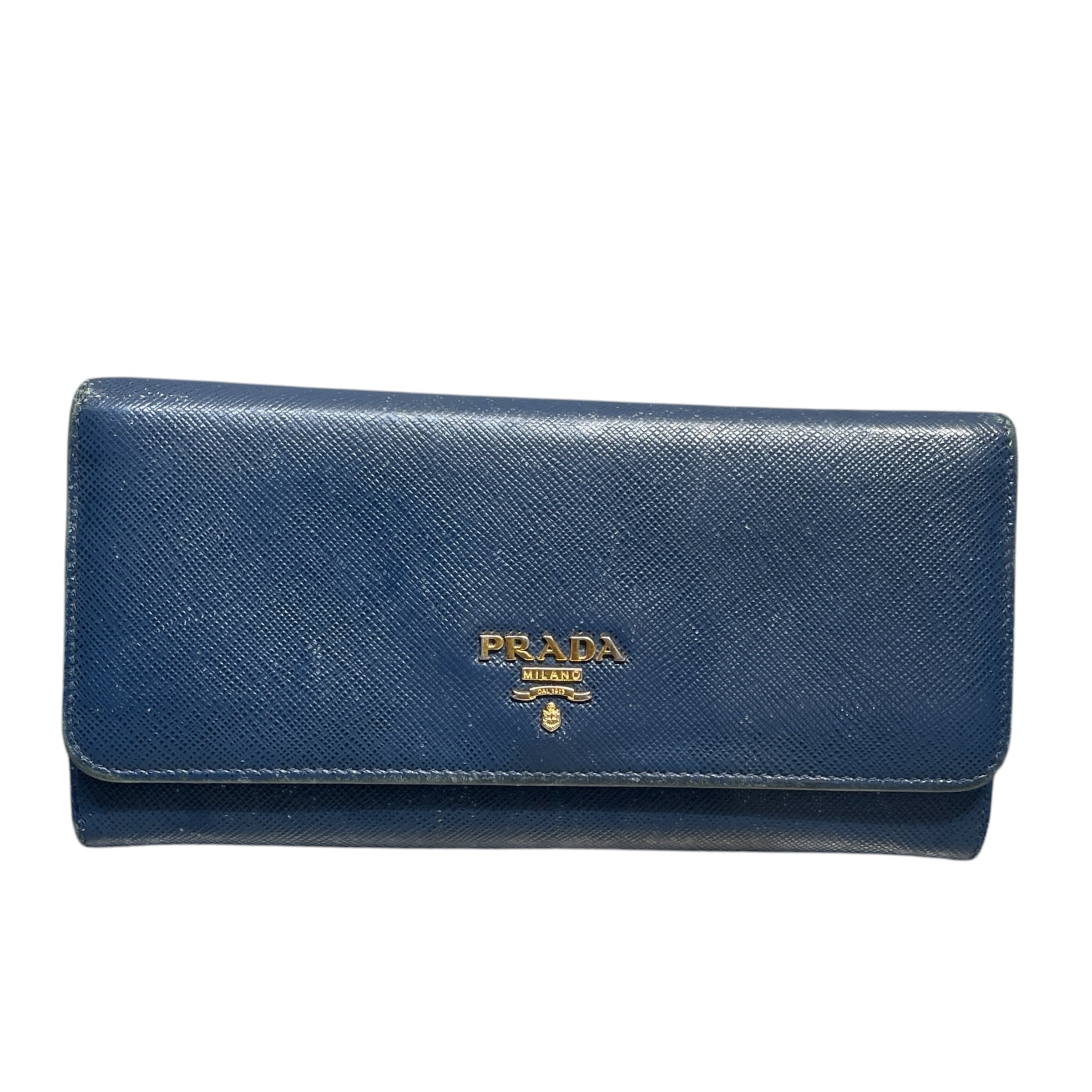PRADA/Long Wallet/S/Leather/NVY/ view 1