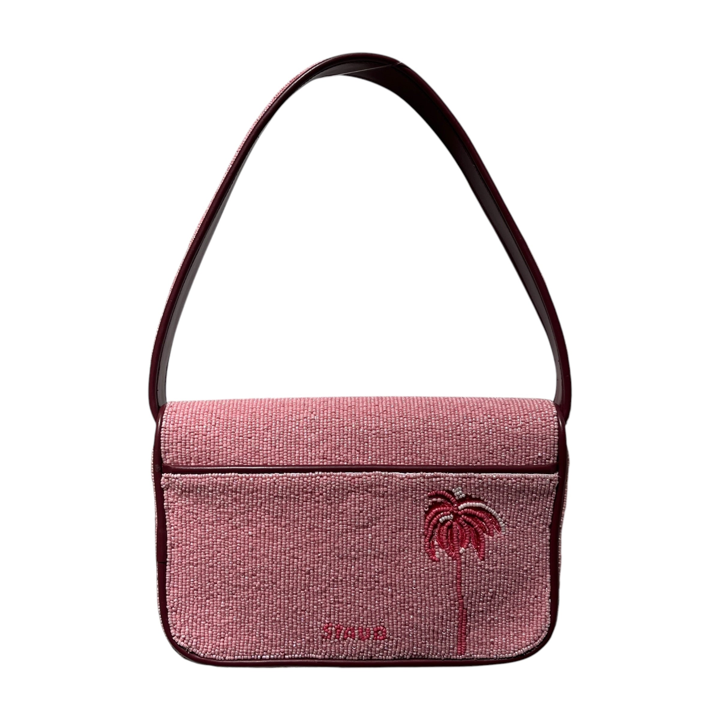 STAUD/Tote Bag/Leather/RED/Beaded Palm Trees Handbag view 2