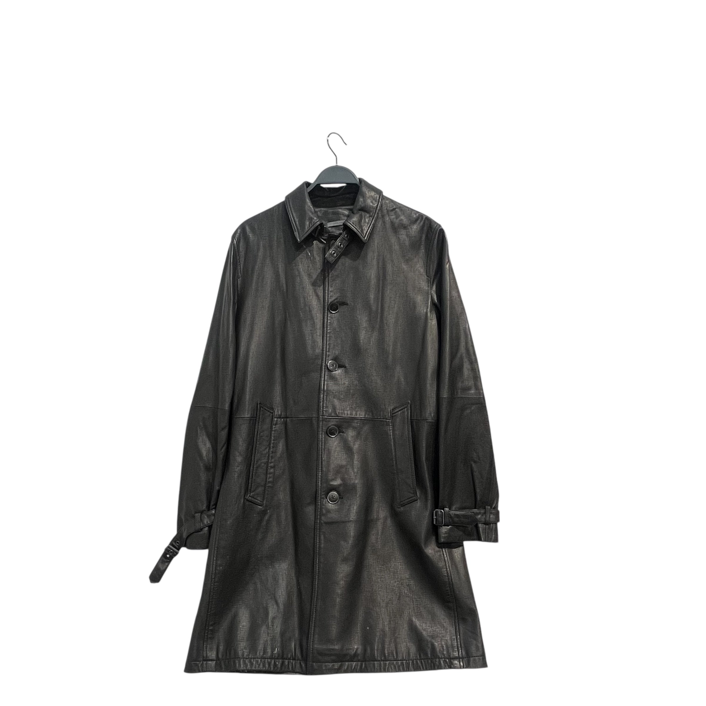 john varvatos/Leather Jkt/48/Leather/BLK/PATTERNED LEATHER COAT view 1