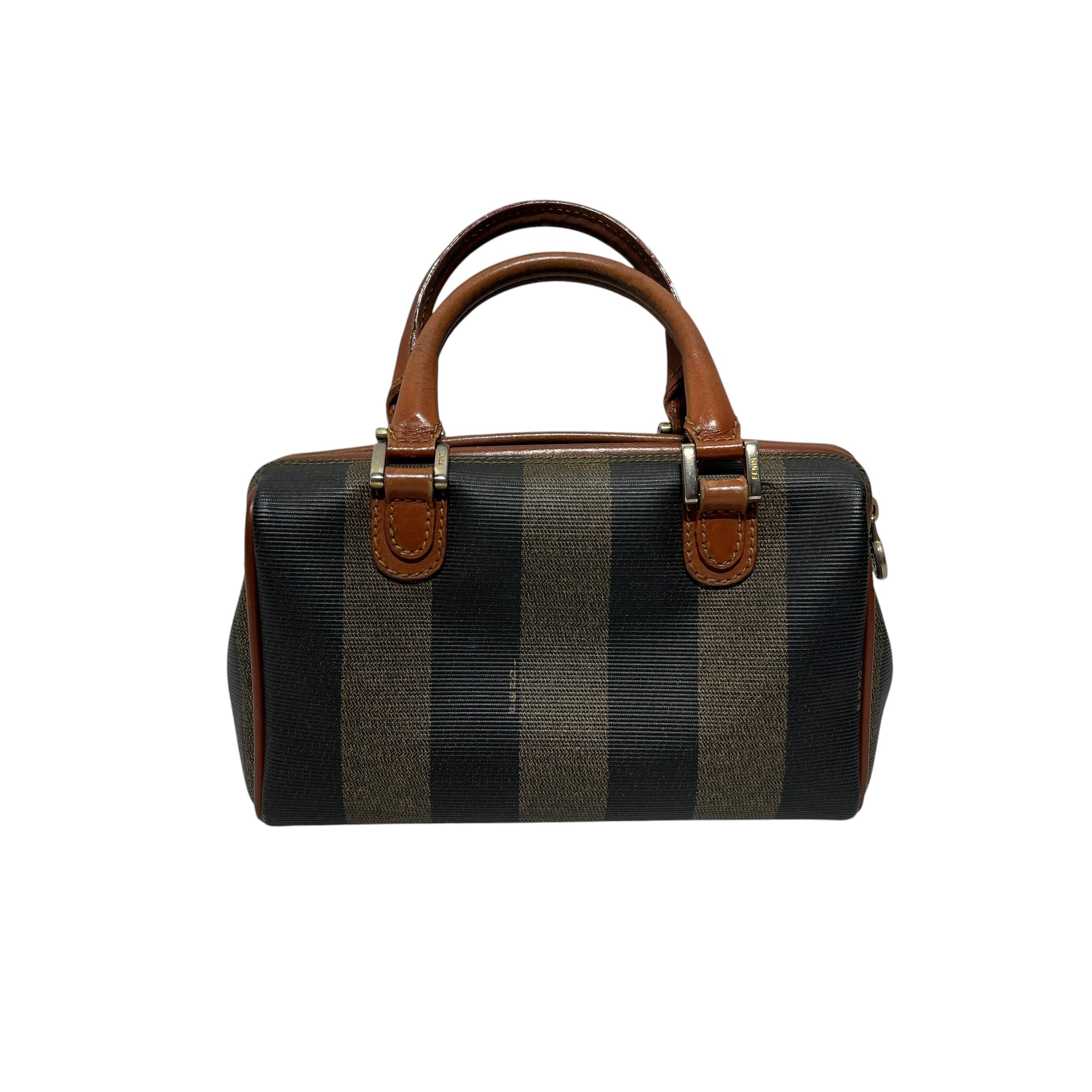 FENDI/Boston Bag/Stripe/Leather/BRW/PEQUIN BOSTON view 2