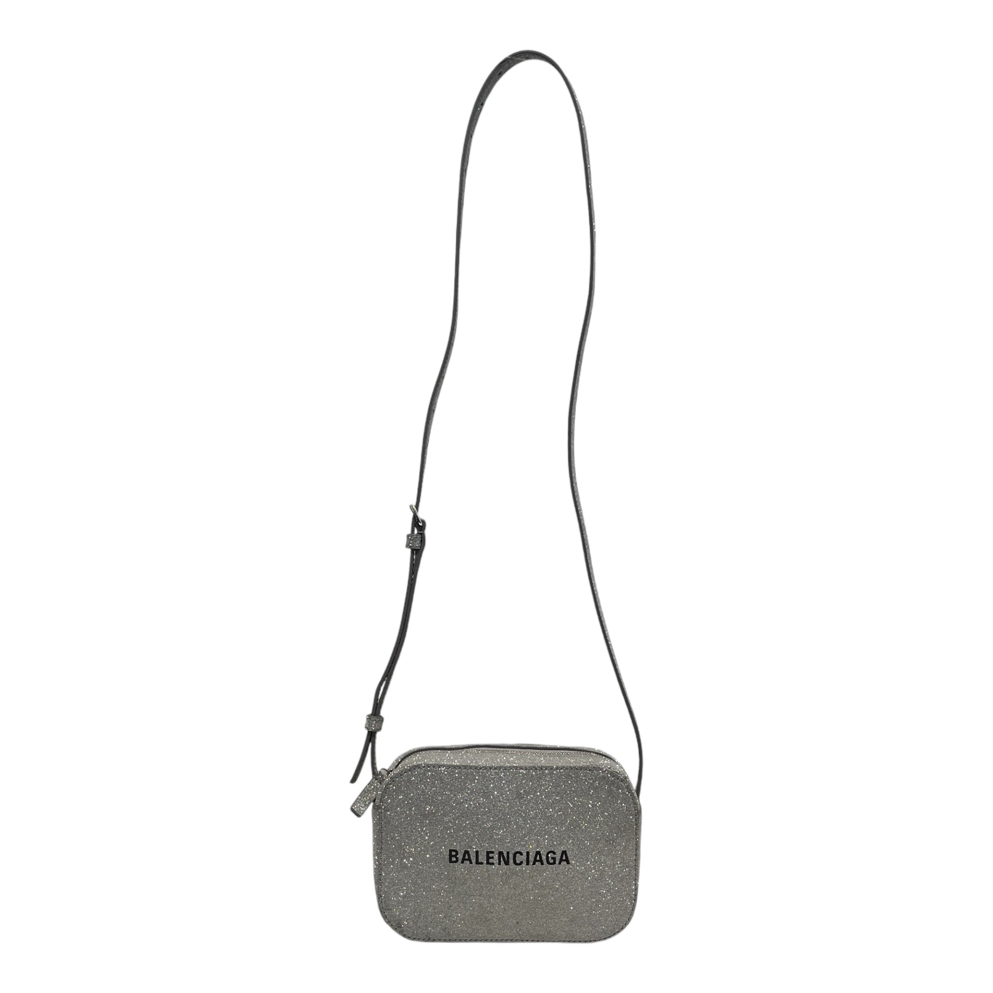 BALENCIAGA/Cross Body Bag/Leather/SLV/glitter silver view 1