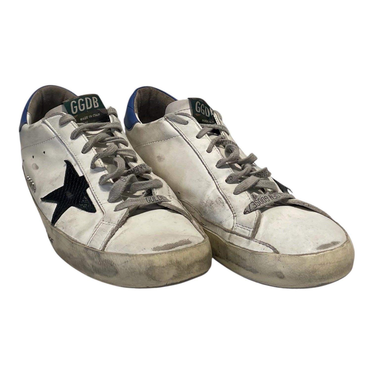 GOLDEN GOOSE/Low-Sneakers/US 11/Leather/WHT/SUPERSTAR LOW BLUE HEEL view 1