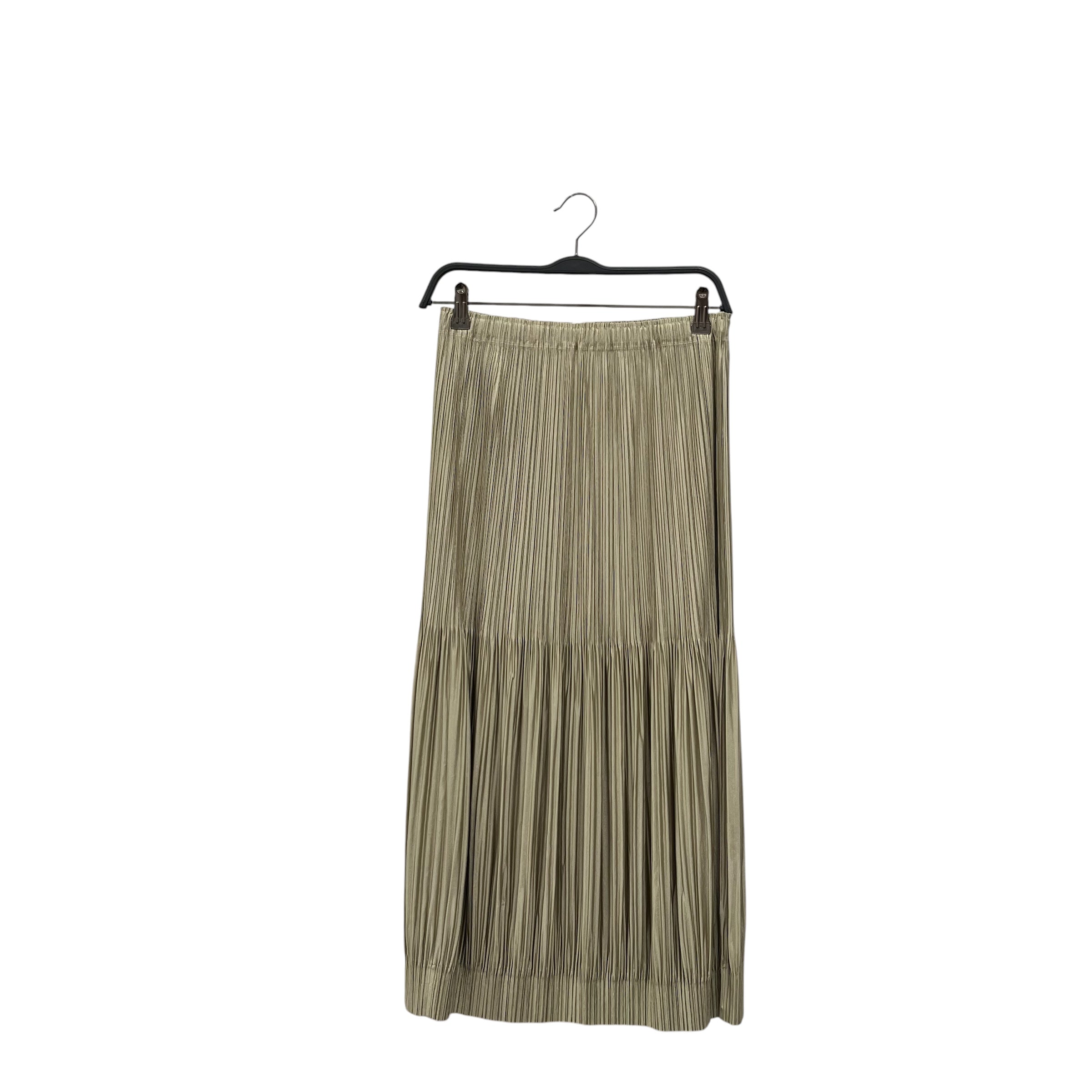 PLEATS PLEASE ISSEY MIYAKE/Long Skirt/4/Polyester/KHK/PP06-JG733 view 1