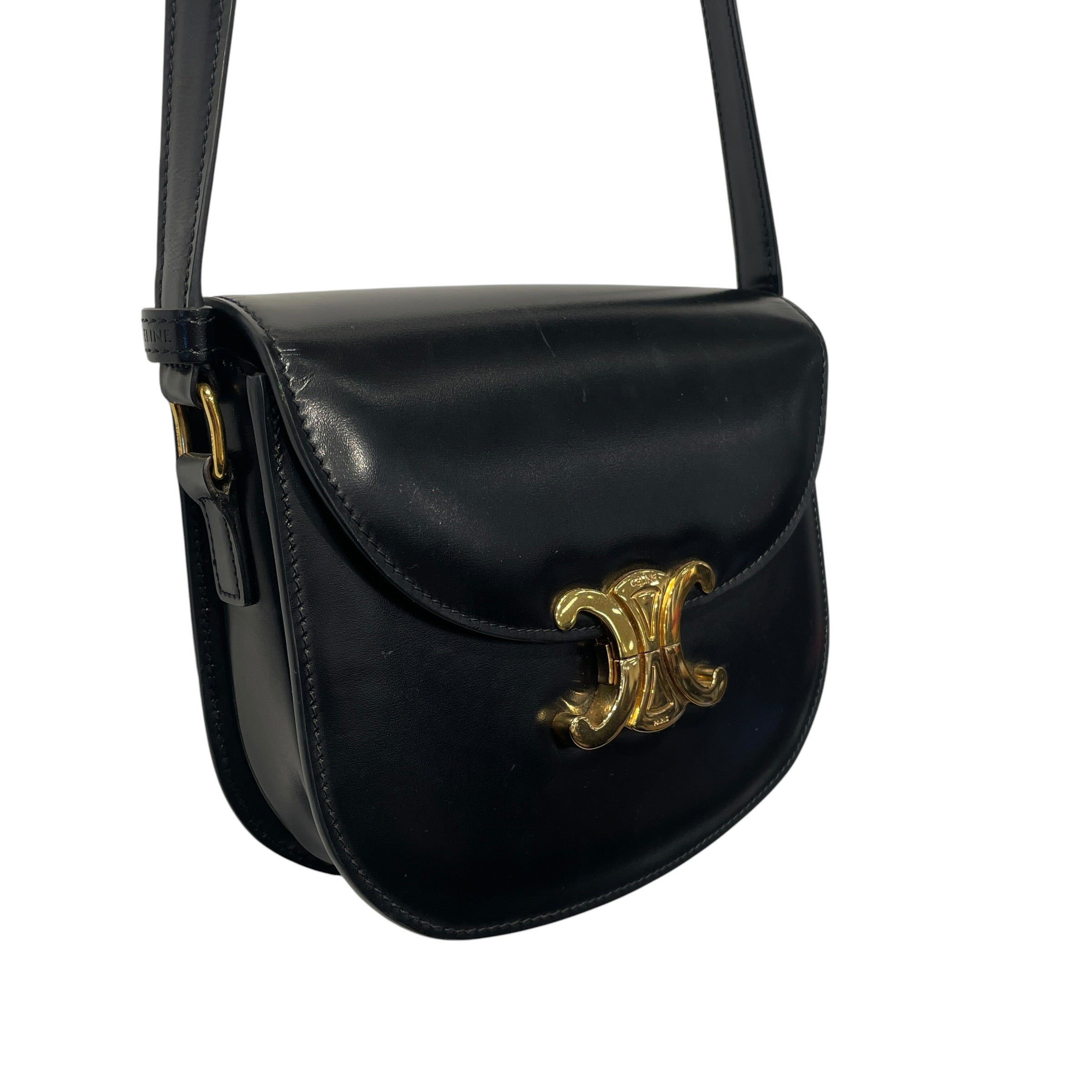 CELINE/Cross Body Bag/Leather/BLK/TRIOMPHE view 3