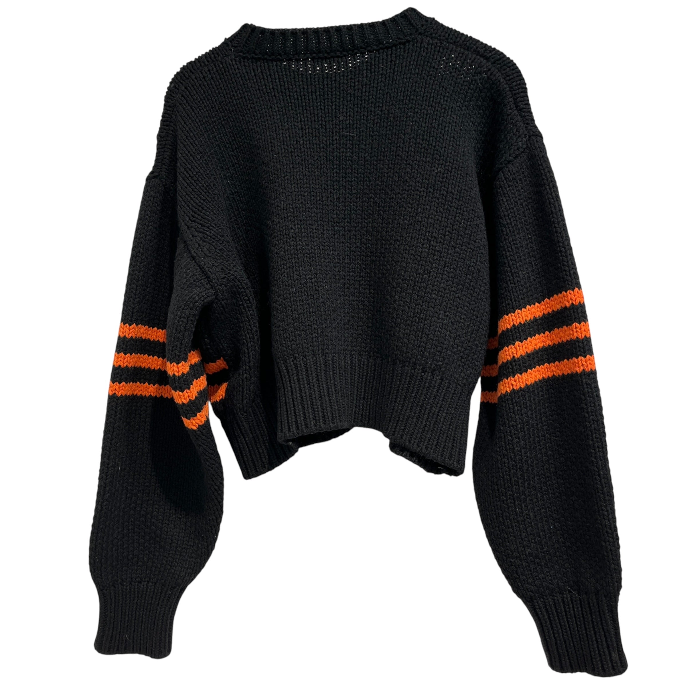 RAF SIMONS/Sweater/XL/Wool/BLK/Oversize/Orange Stripes view 2