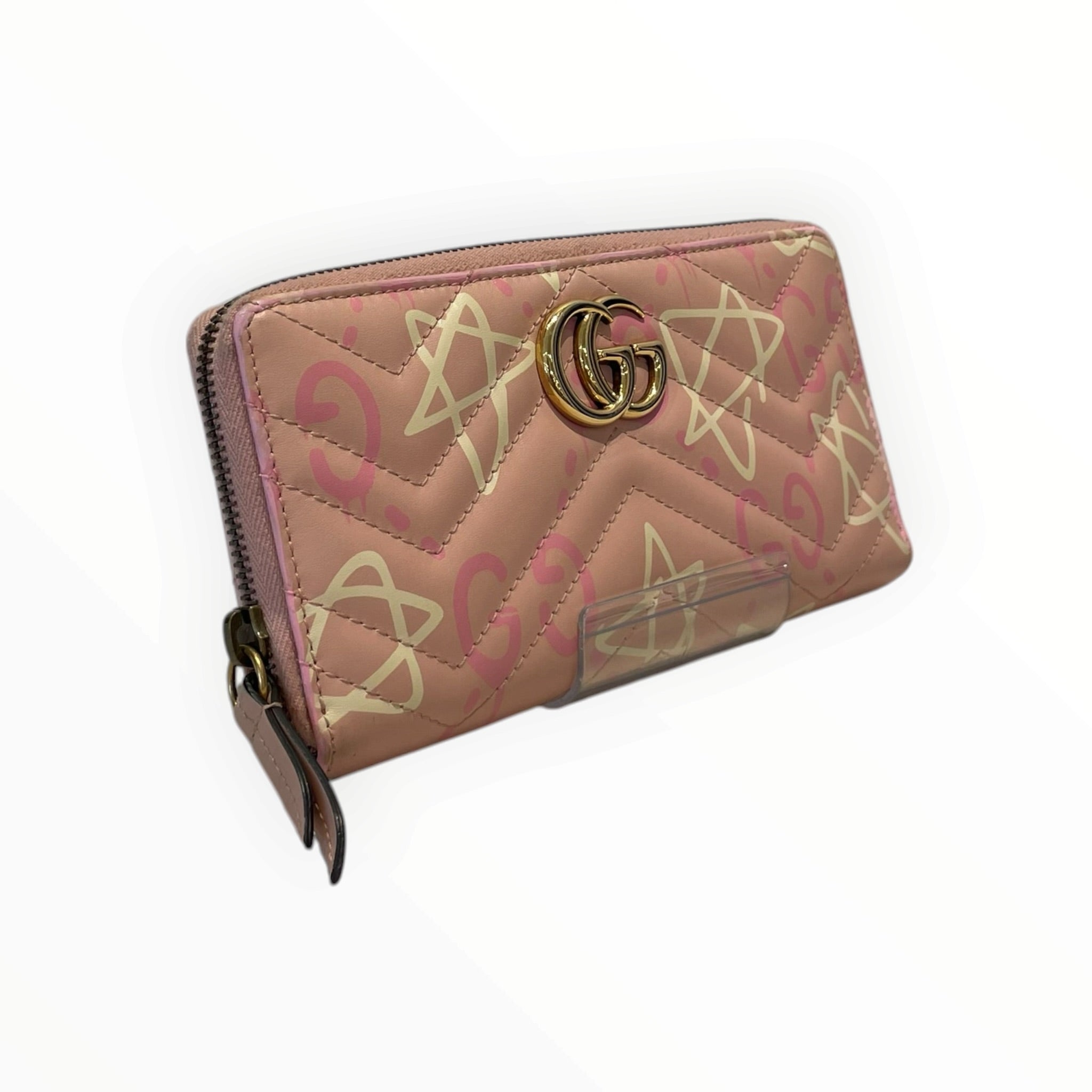 GUCCI/Long Wallet/All Over Print/Leather/PNK/L's/quilted ghost gg marmont view 1