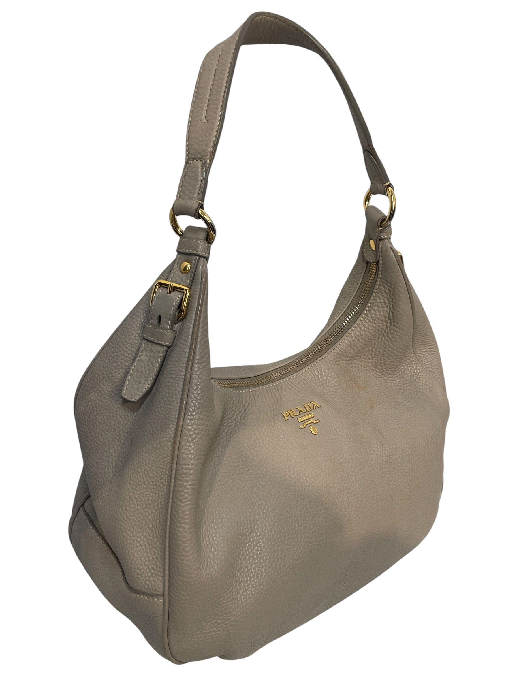 PRADA/Tote Bag/Leather/KHK/VITELLO DAINO HOBO view 2
