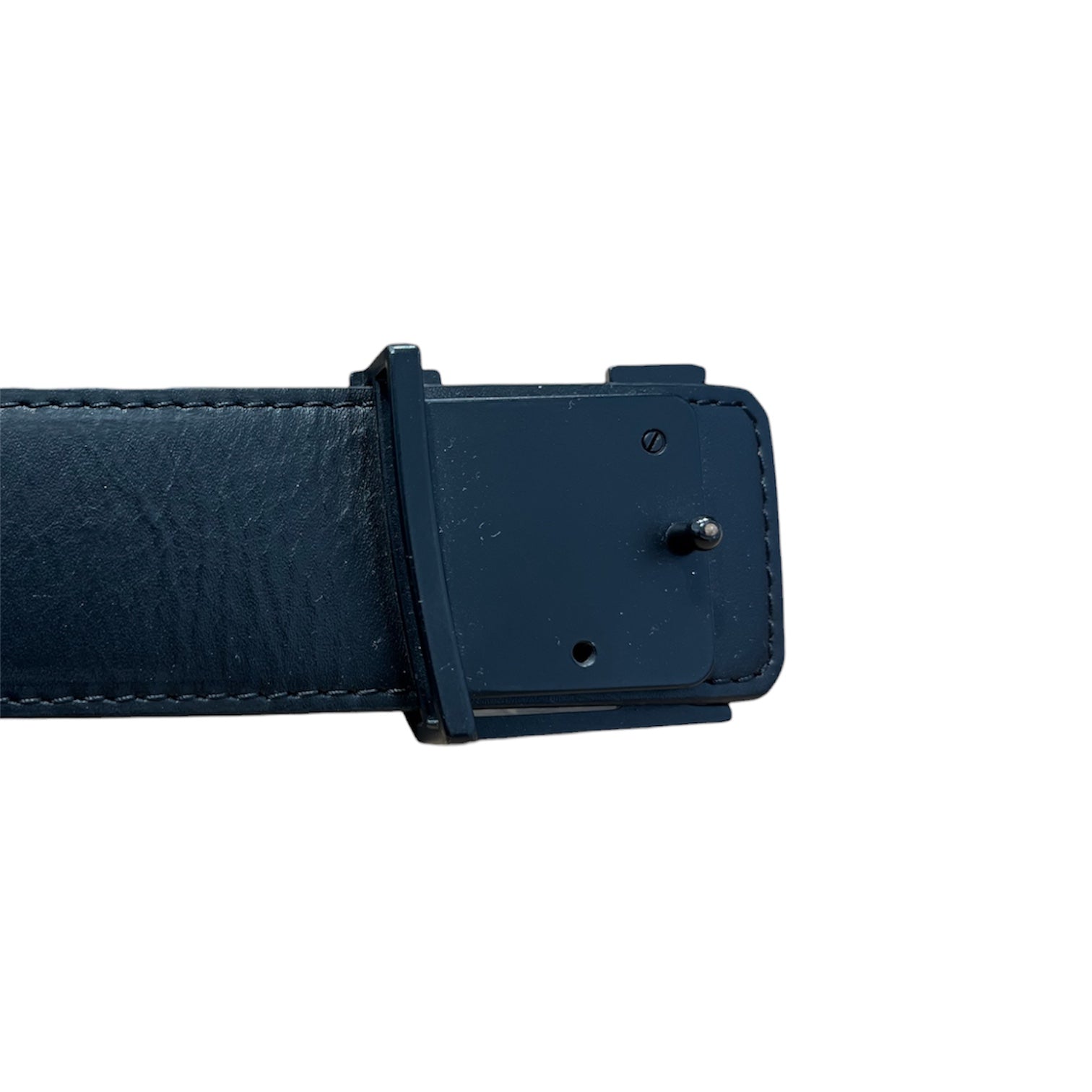 LOUIS VUITTON/Belt/Leather/BLK/ matte black buckle view 3