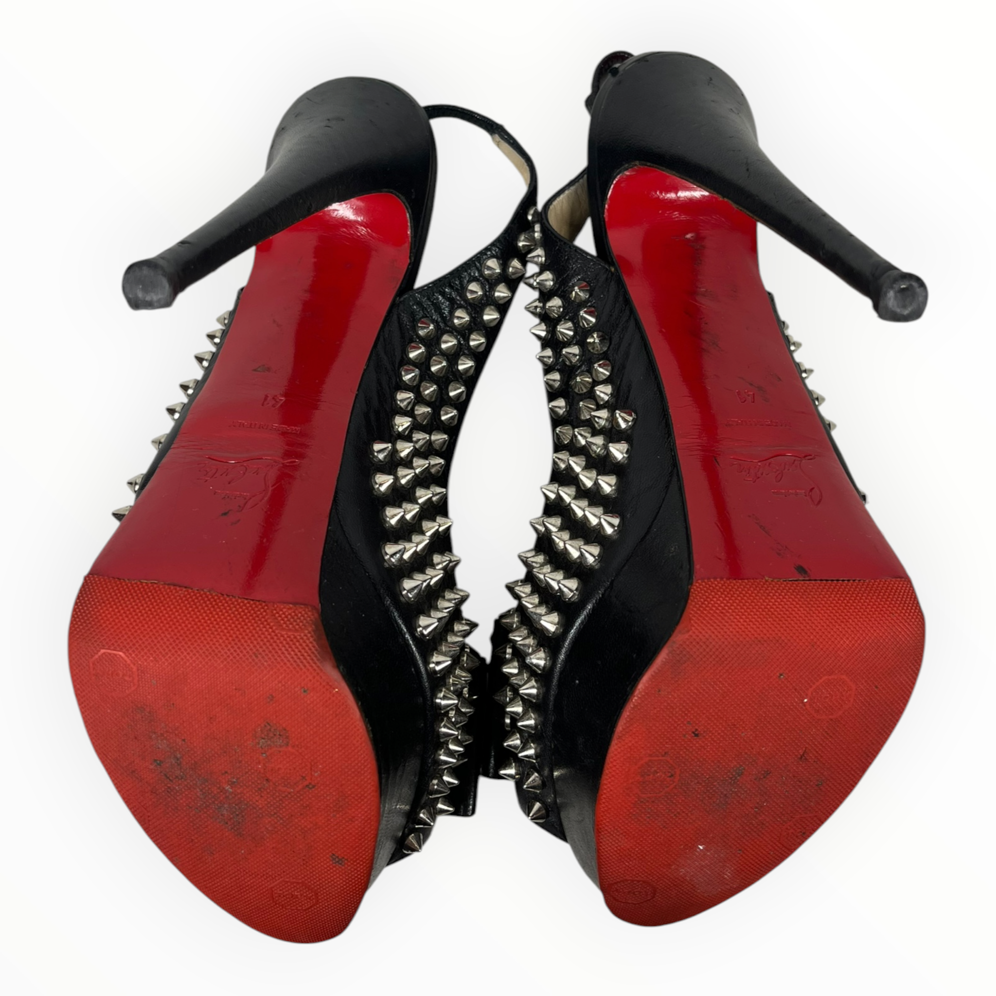 Christian Louboutin/Heels/EU 41/Leather/BLK/CLOU NOEUD SPIKED PUMPS view 4