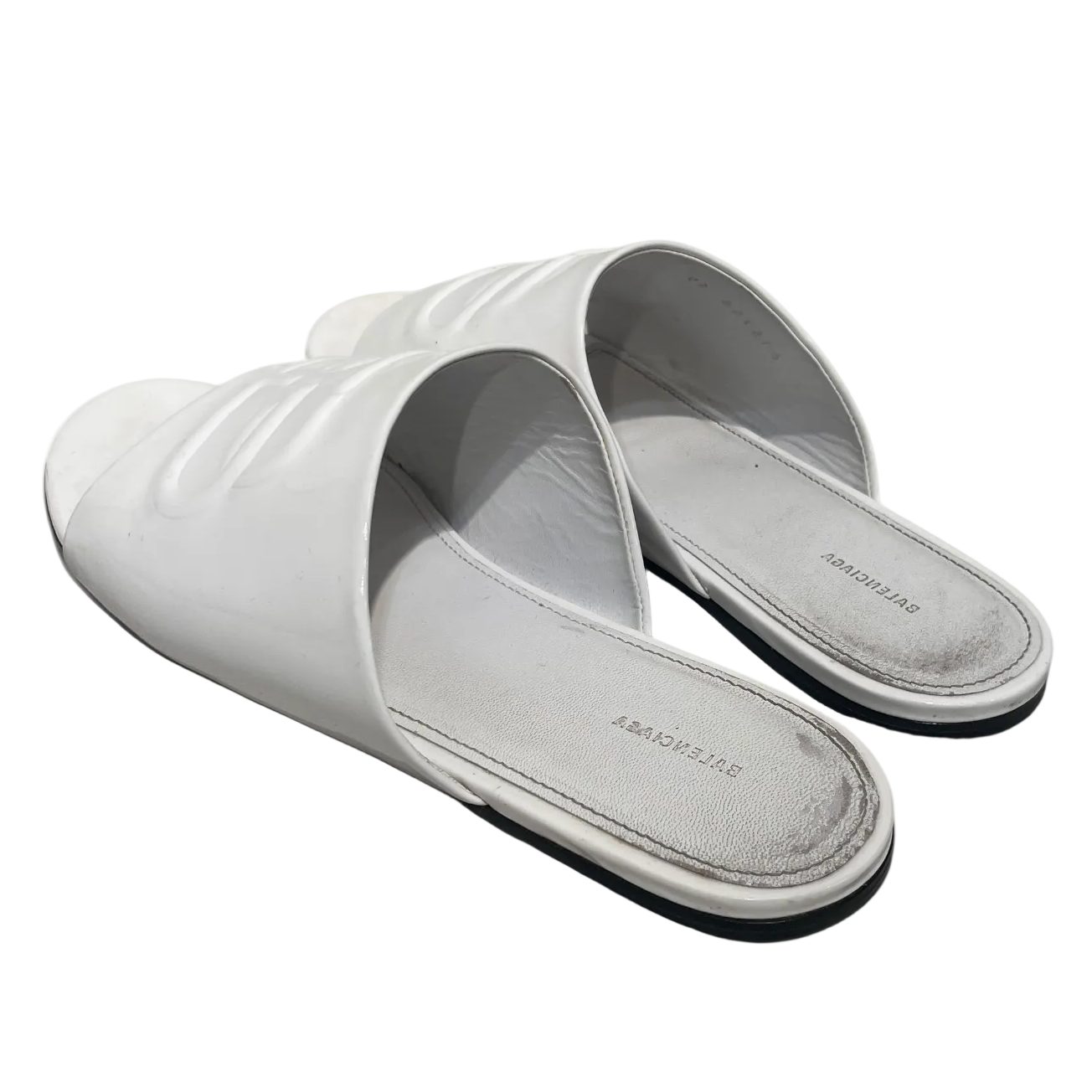 BALENCIAGA/Sandals/EU 39/Leather/WHT/Open-Toe/Glossy Patent Calf BB Sandal view 2