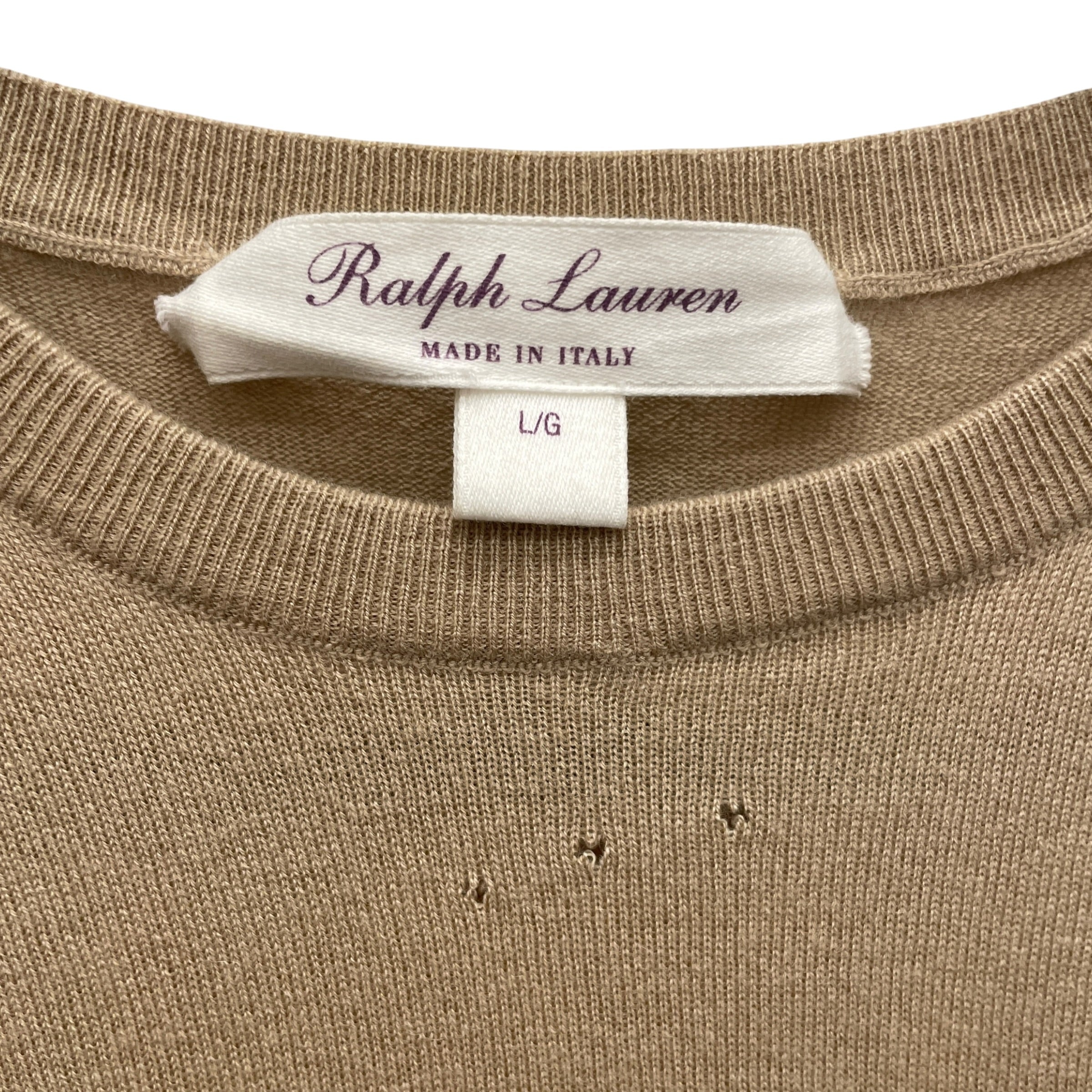 RALPH LAUREN PURPLE LABEL/LS T-Shirt/L/Cashmere/CRM/ view 3