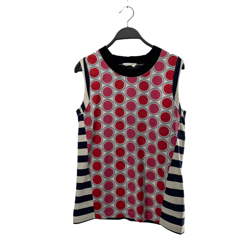 MARNI/SL Cut & Sew/42/Polka dot/Cotton/WHT/STRIPE BACK / POLKA DOT FRONT