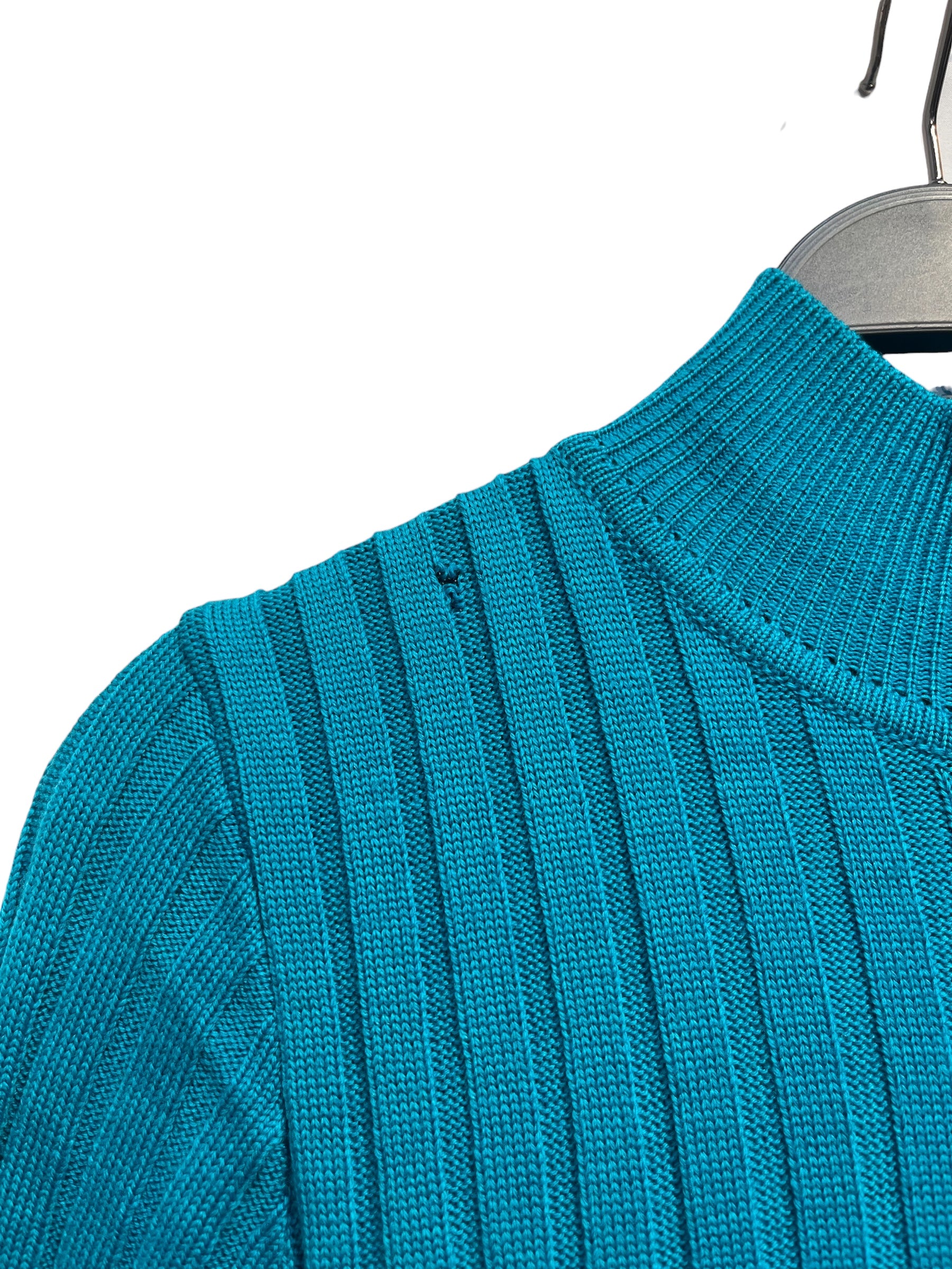 MUGLER/LS Dress/S/Wool/BLU/ZIPPER ON CHEST view 3