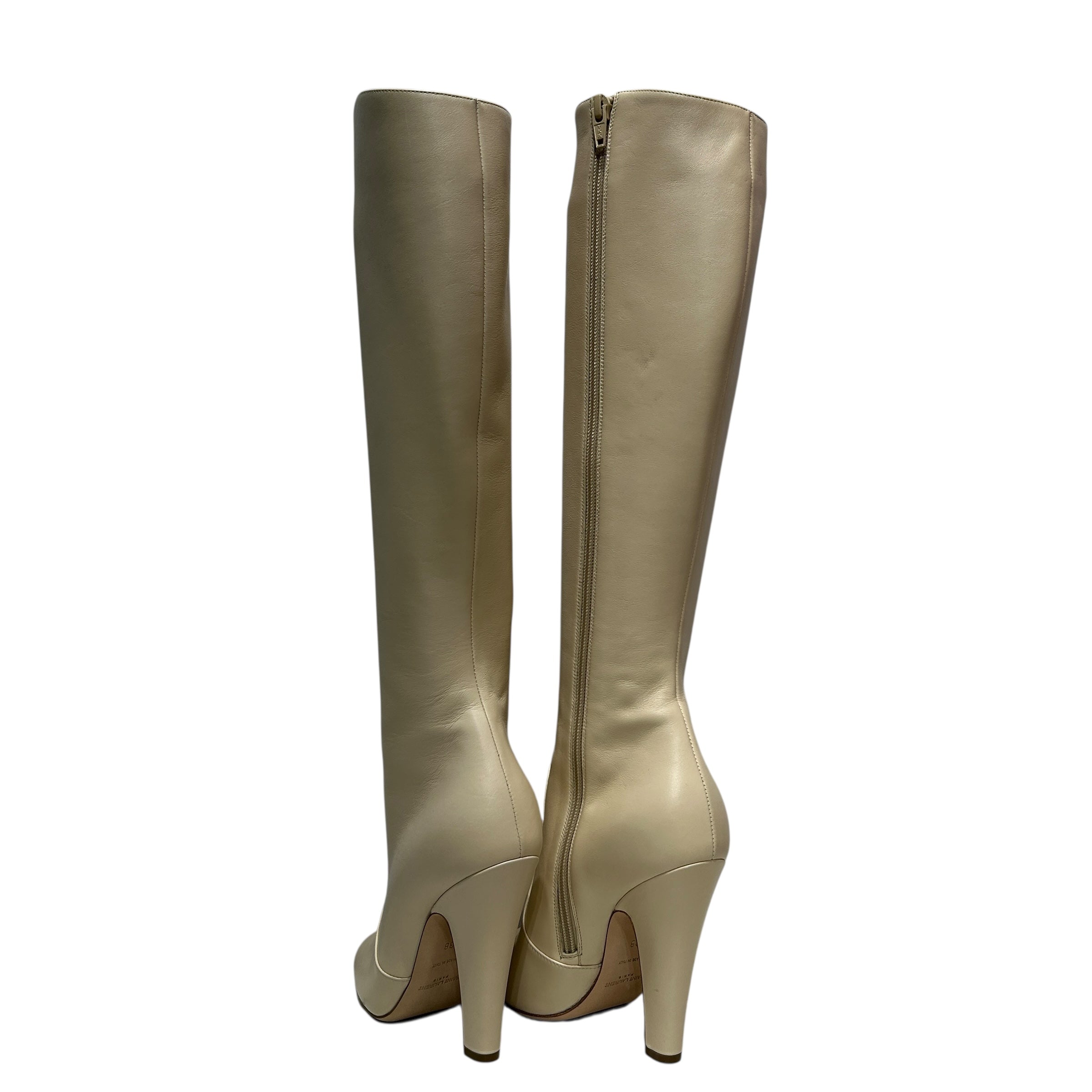 SAINT LAURENT/Long Boots/EU 38/Leather/CRM/CALFSKIN SMOOTH LEATH KNEEHIGH view 2