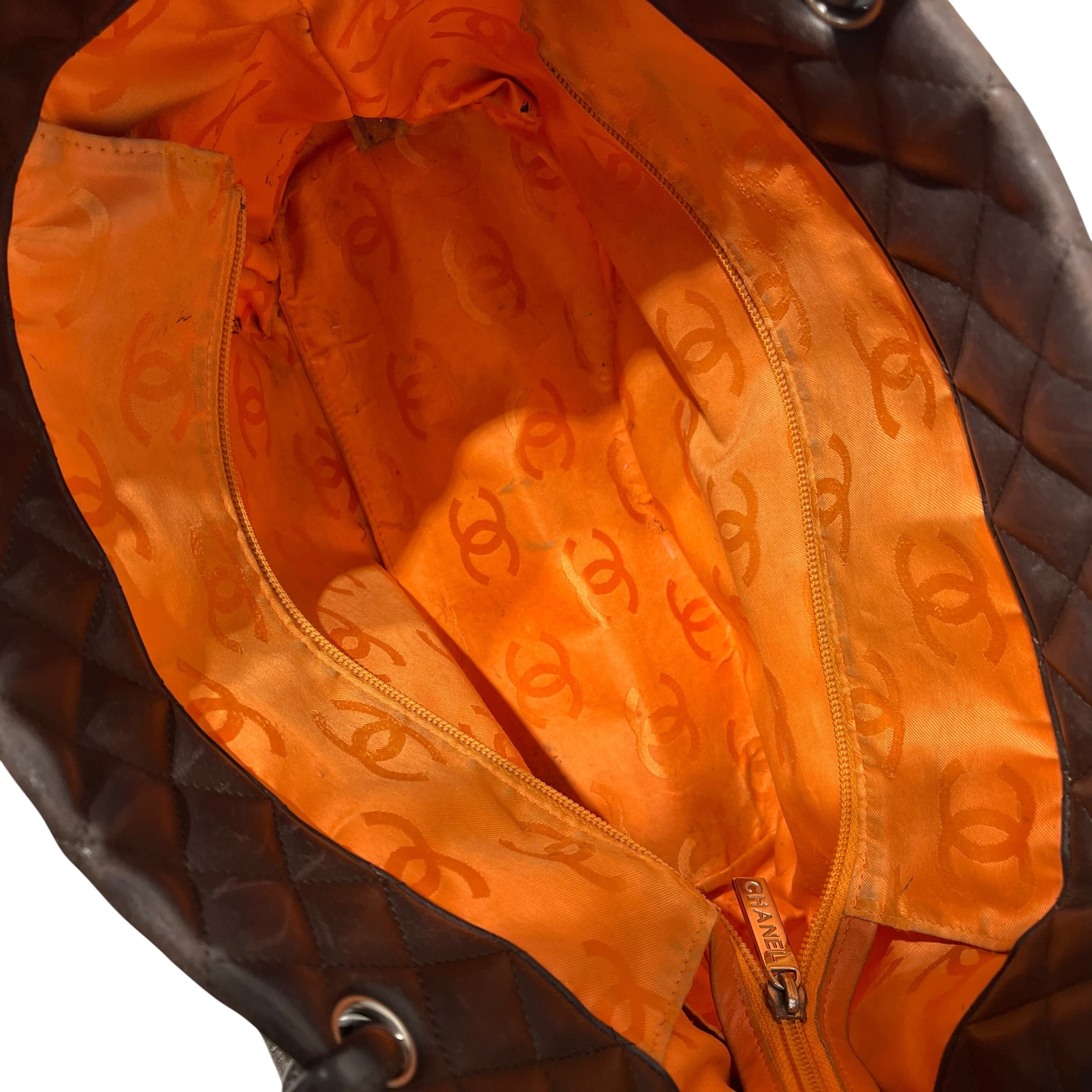 CHANEL/Tote Bag/Leather/BRW/vintage cambon line cc quilted view 6