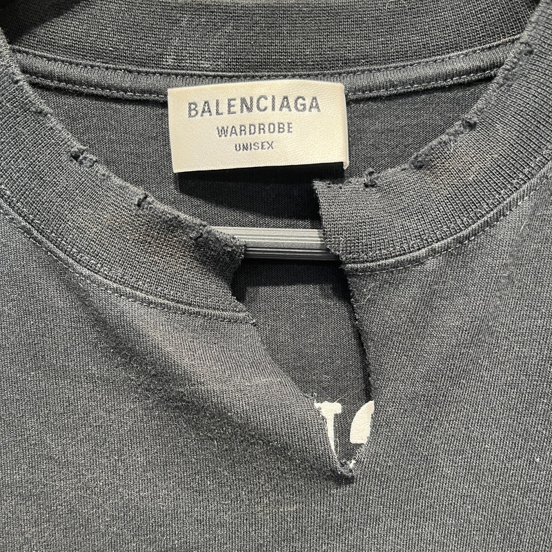 BALENCIAGA/T-Shirt/XL/Cotton/BLK/campaign logo