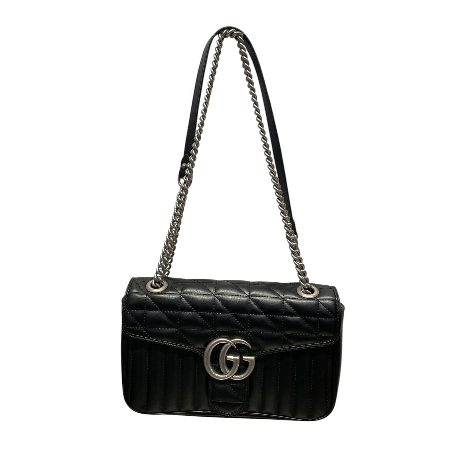 GUCCI/Cross Body Bag/Leather/BLK/Black Double G Marmont view 1