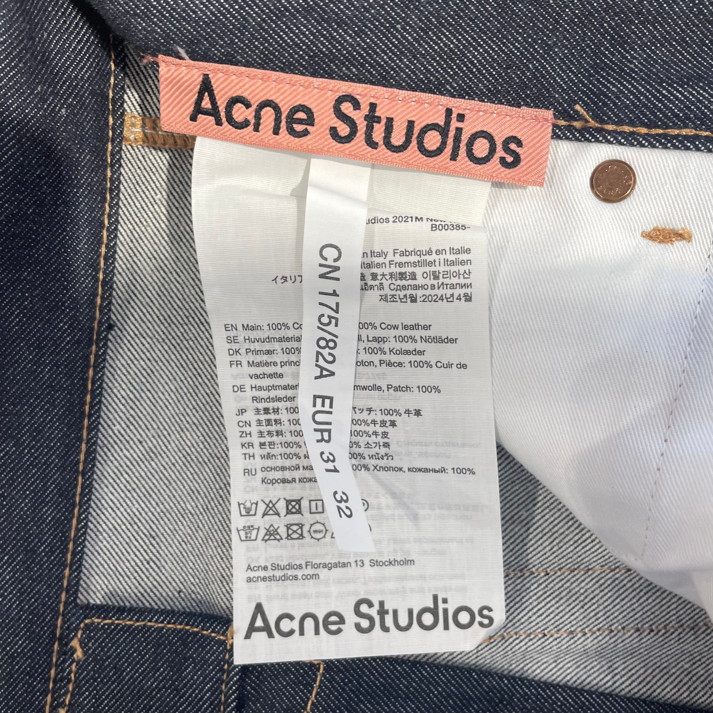 Acne Studios/Straight Pants/32/Denim/IDG/selvedged raw denim view 3