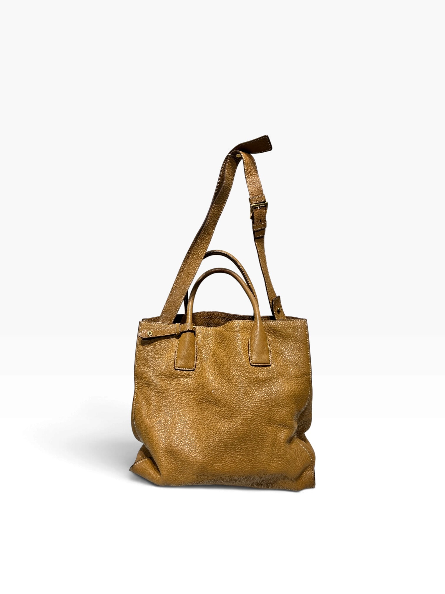 PRADA/Tote Bag/BEG/GOLD HARDWARE CROSSBODY view 2