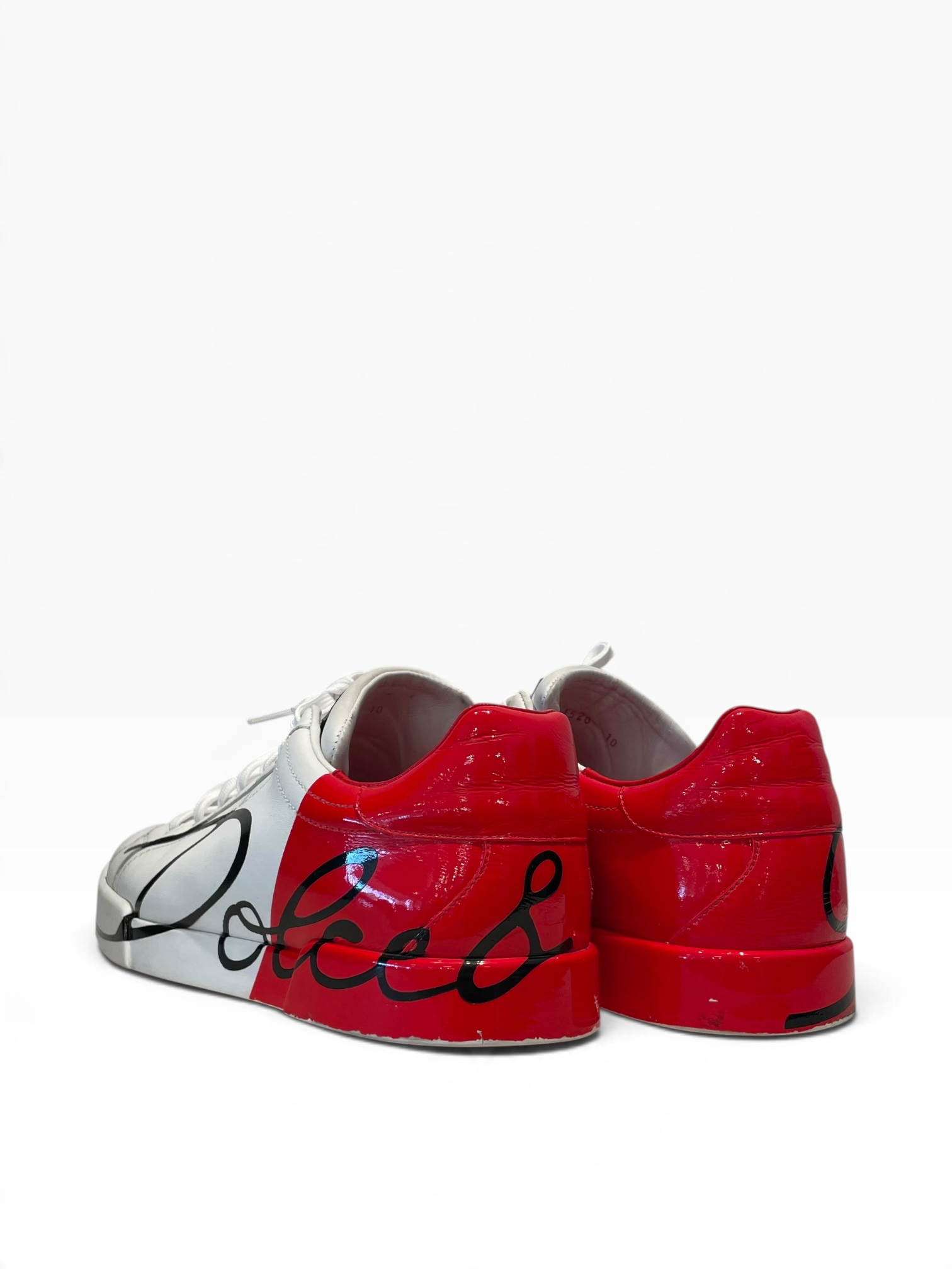 DOLCE&GABBANA/Low-Sneakers/US 10/Leather/WHT/PORTOFINO WHITE RED view 2