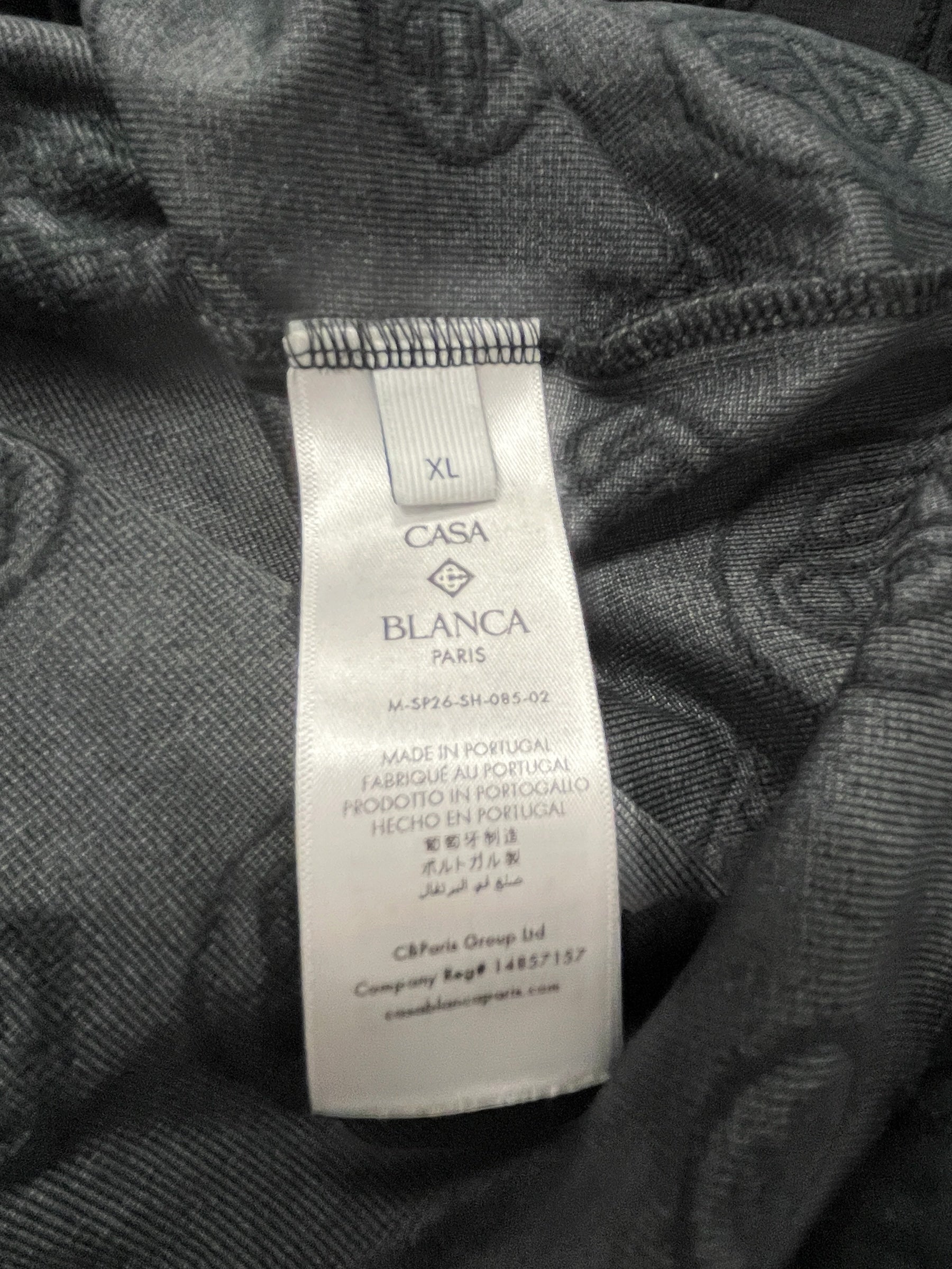 CASABLANCA/SS Shirt/XL/Cotton/BLK/Monogram/TOWELLING, as is view 4