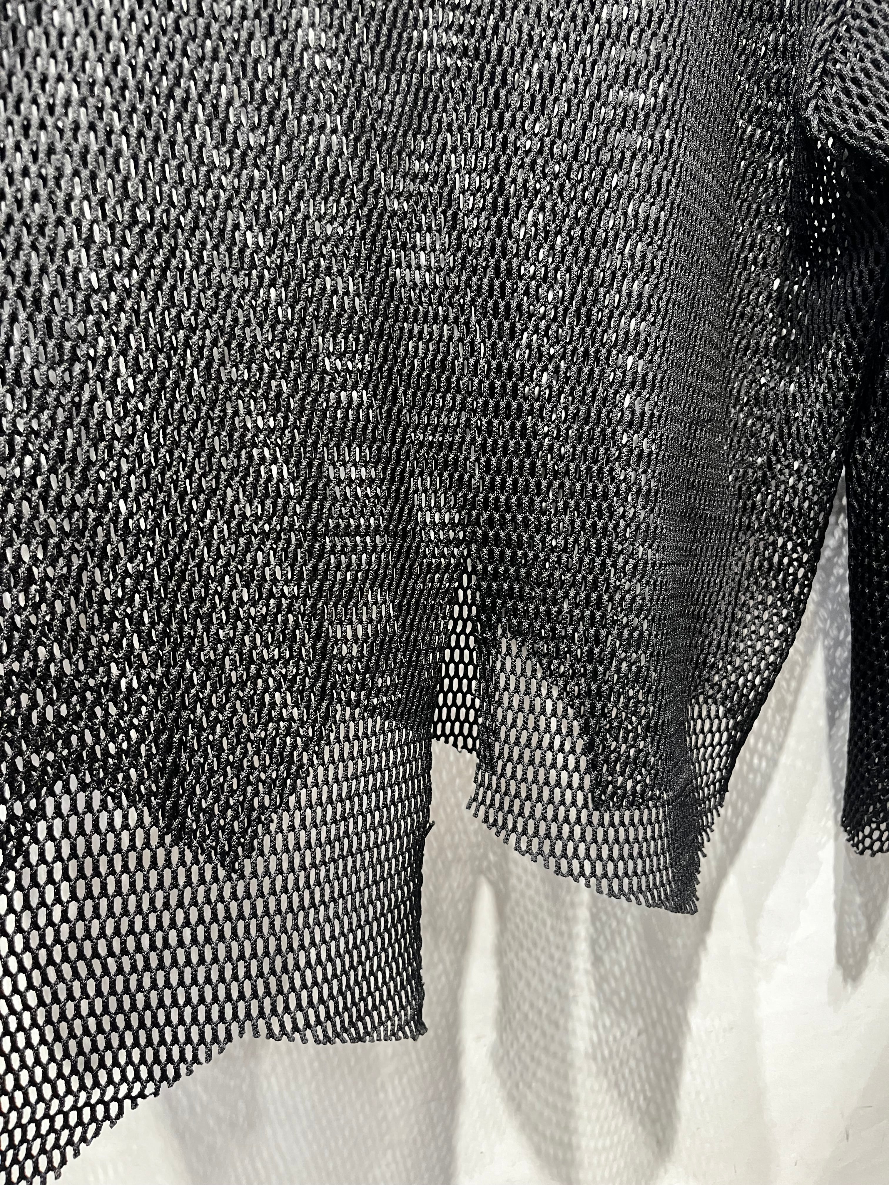 BLACK COMME des GARCONS/LS T-Shirt/M/Polyester/BLK/fishnet view 3
