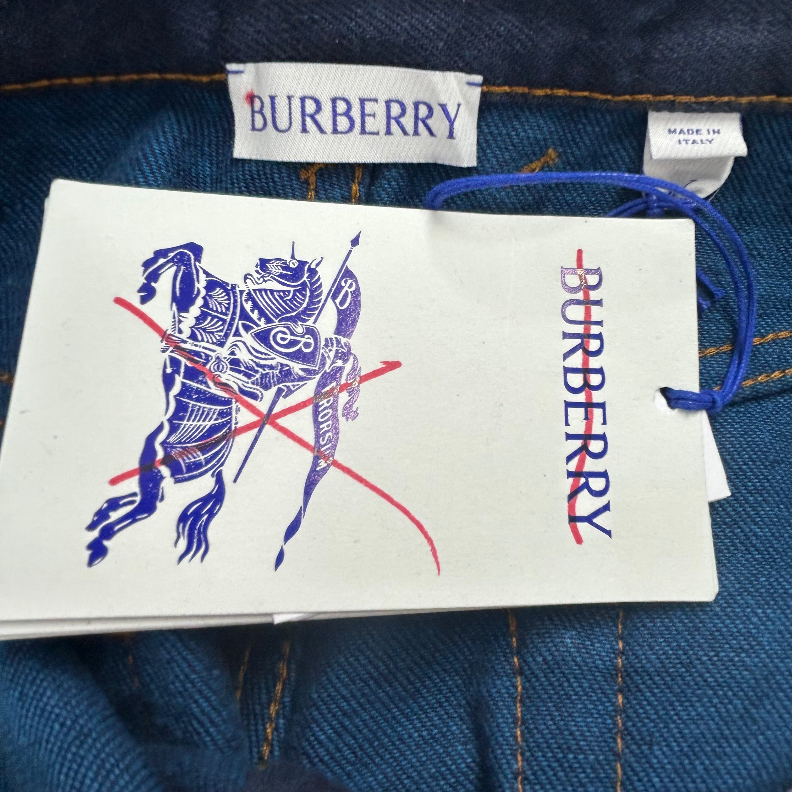 BURBERRY LONDON/Straight Pants/27/Denim/BLU/LOGO PATCH DENIM ROSE view 3