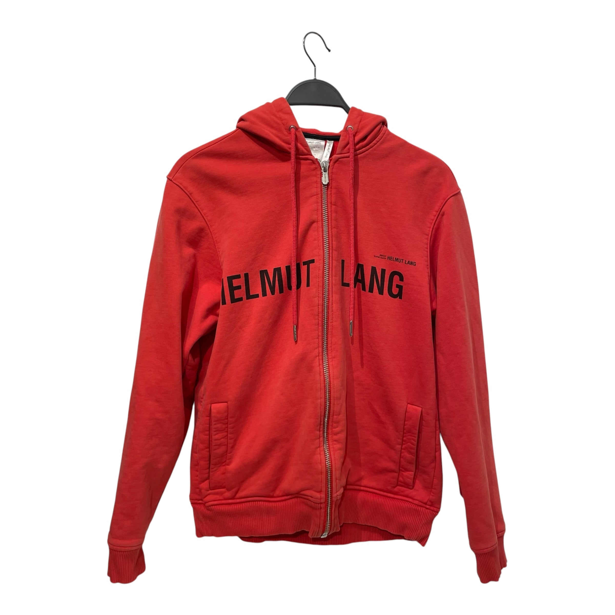 Helmut Lang/Zip Up Hoodie/M/Graphic/Cotton/RED/ view 1
