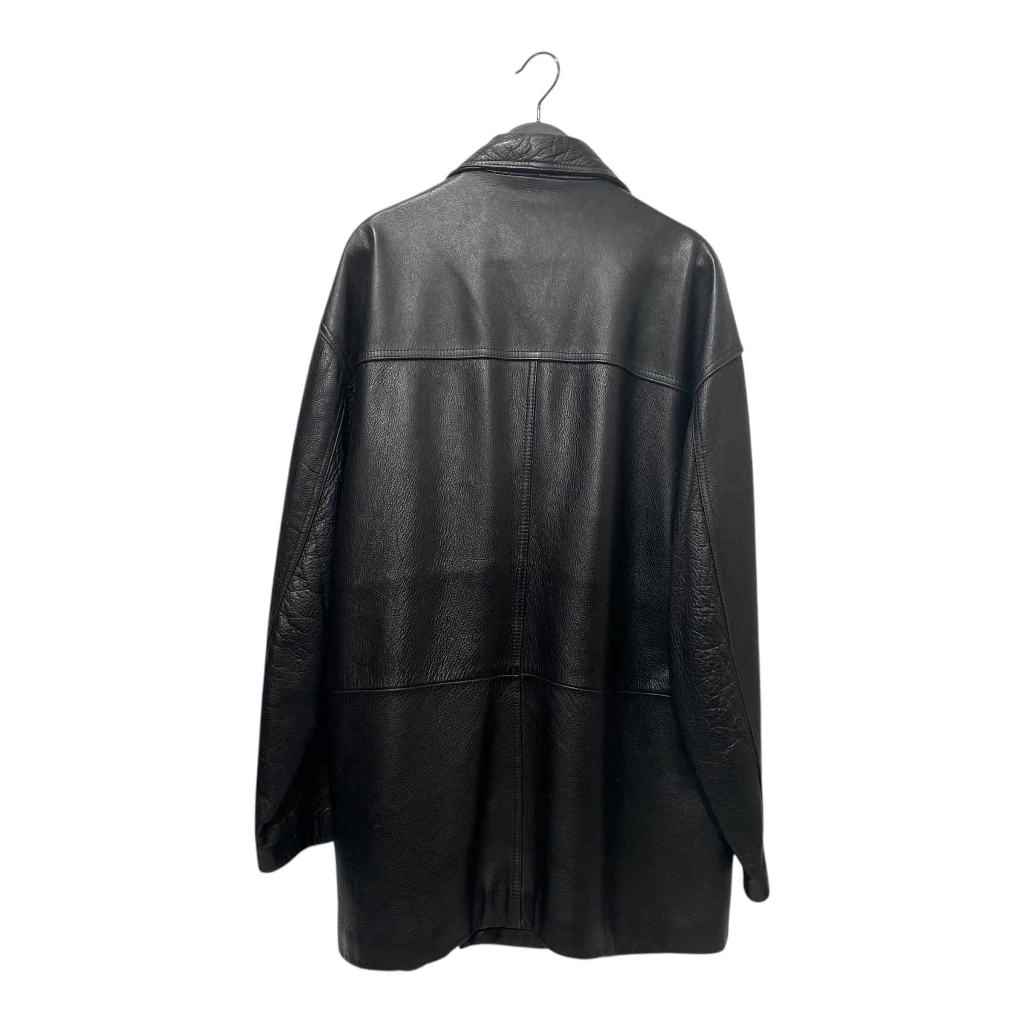 Vintage/Trench Coat/L/Leather/BLK/Leather Lambskin Trench view 2