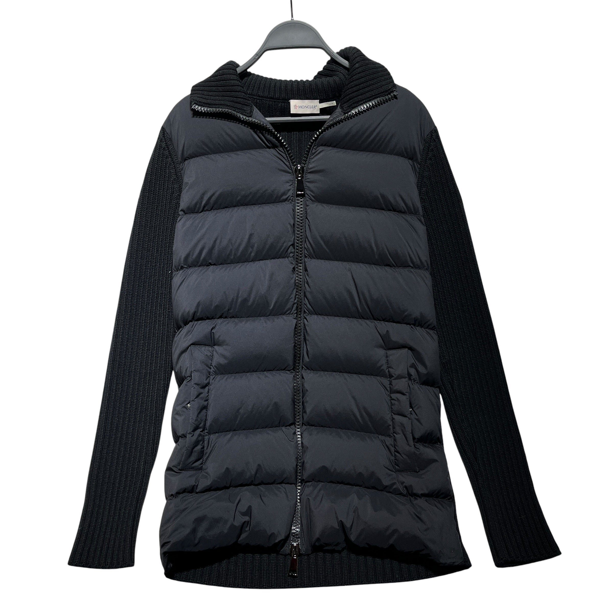 MONCLER/Puffer Jkt/M/Nylon/BLK/ribbed sleeve + collar view 1