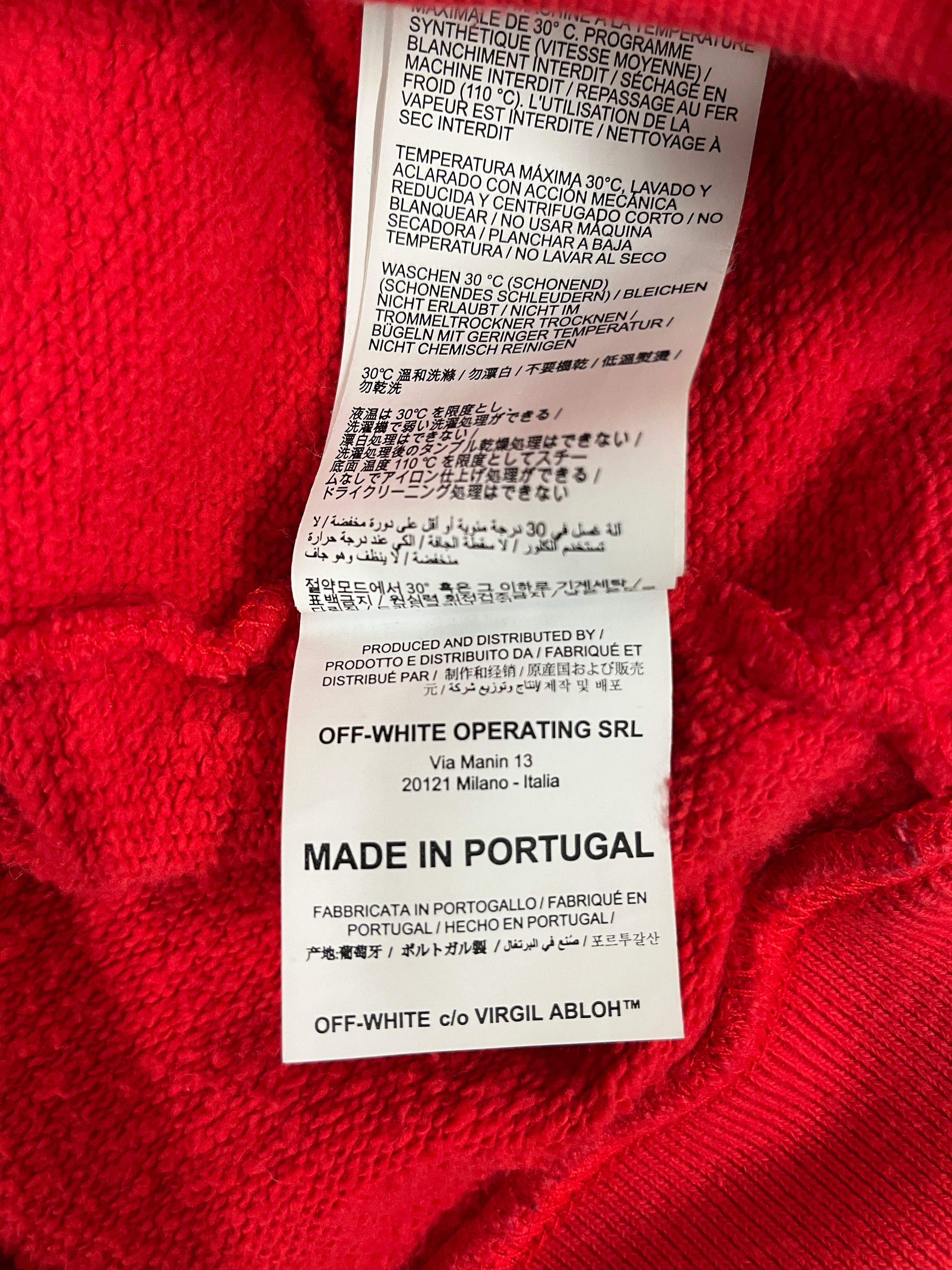 OFF-WHITE/Sweatshirt/S/Graphic/Cotton/RED/Pullover/FW20 MAN 3M 4SIDE DIAG. PRINT view 7