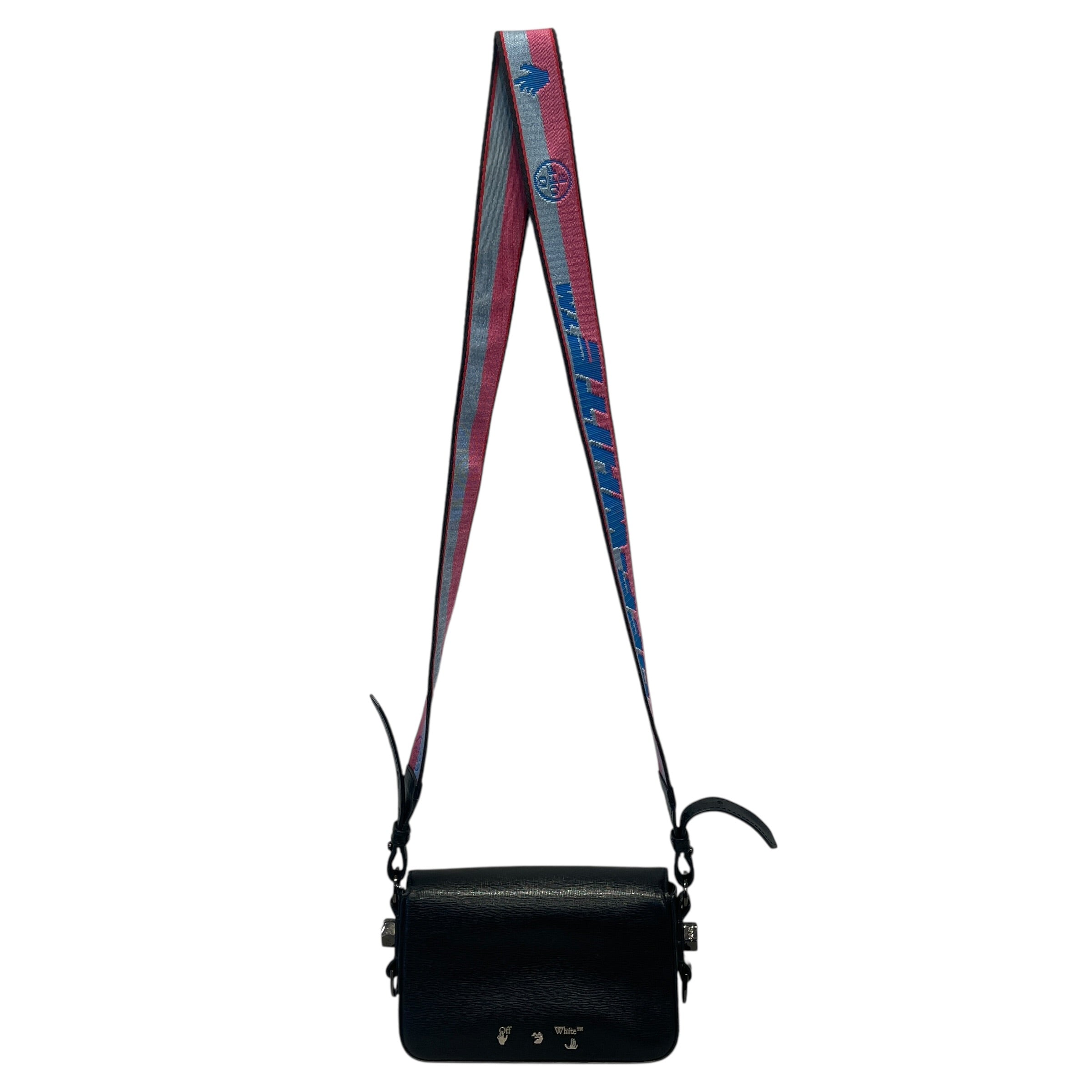 OFF-WHITE/Cross Body Bag/Leather/BLK/BINDER CLIP/PINK STRAP view 2