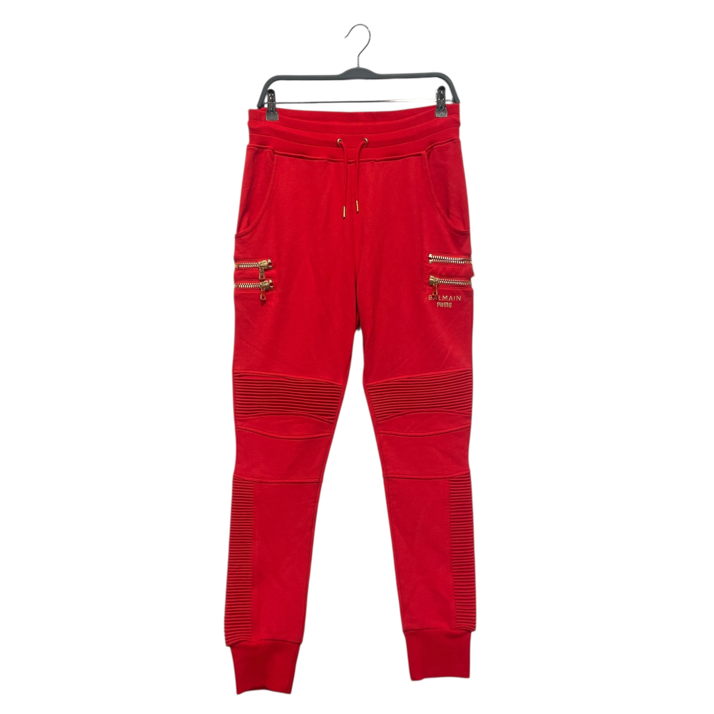 BALMAIN/Skinny Pants/S/Cotton/RED/BALMAIN X PUMA COLLAB view 1