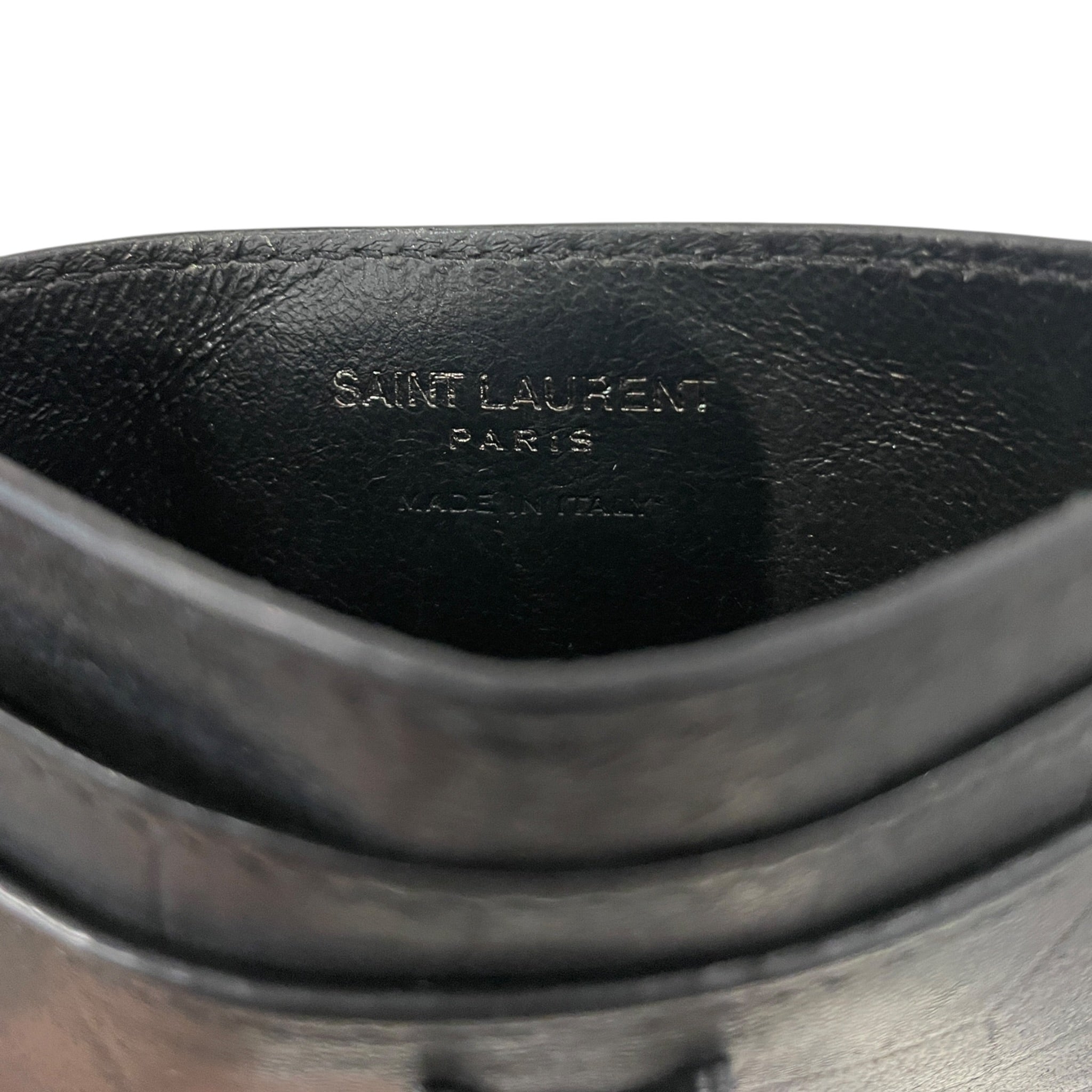 YVES SAINT LAURENT/Wallet/Leather/BLK/M's/YSL Black Logo view 3