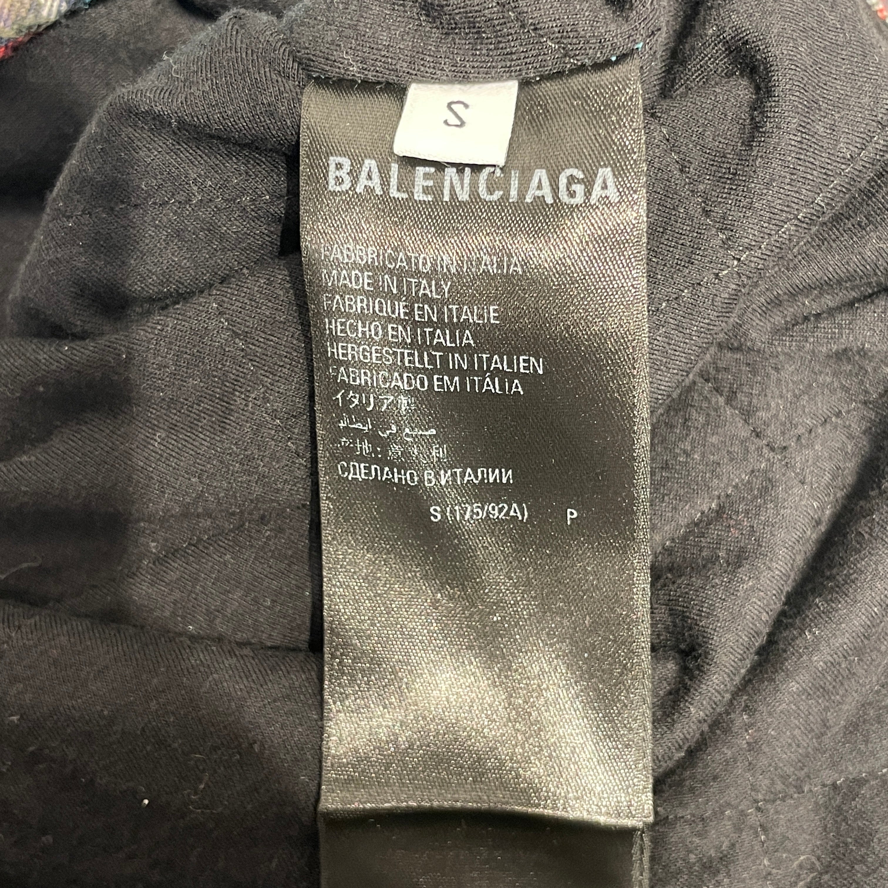 BALENCIAGA/Jacket/2/Cotton/BLU/Plaid/Hooded plaid view 3