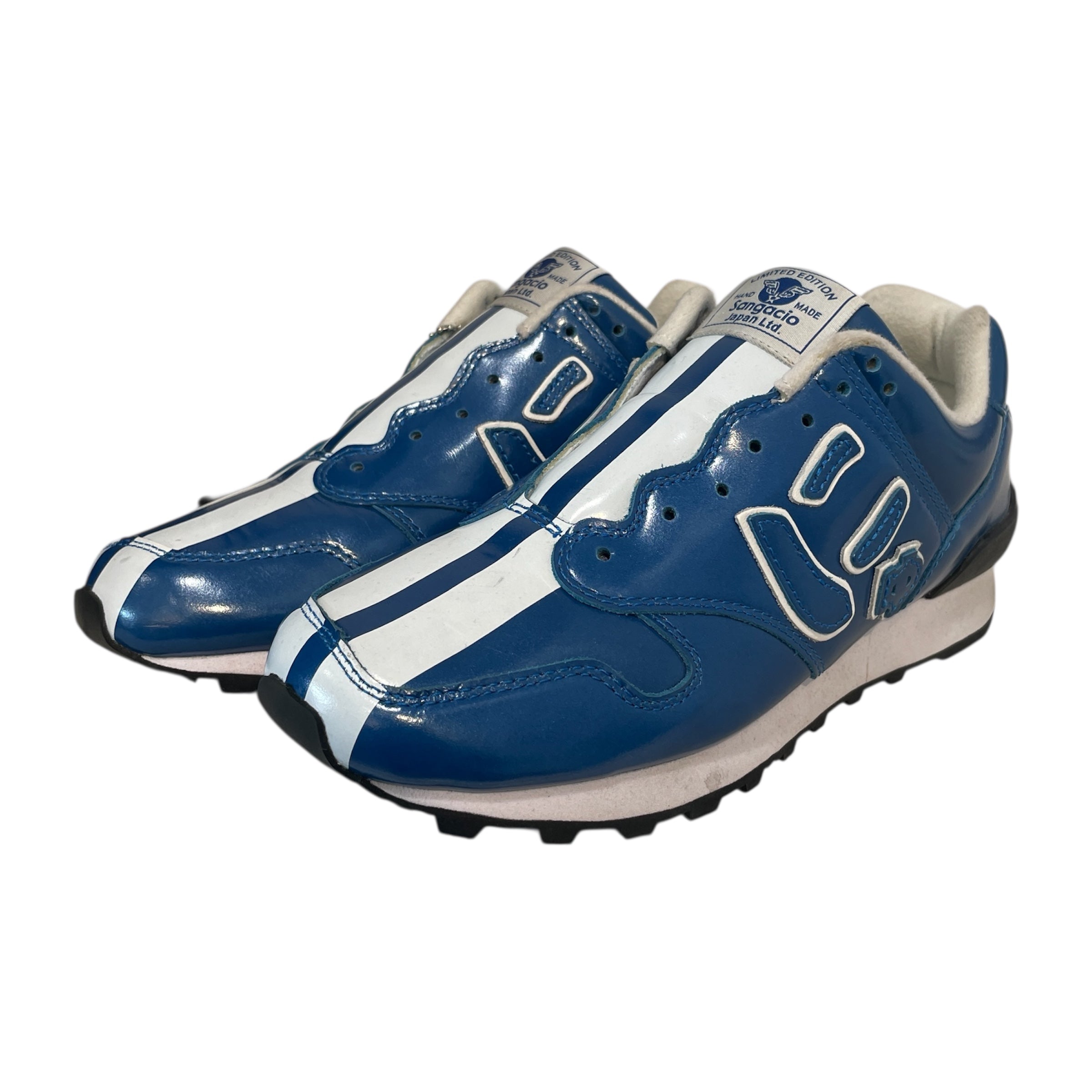 Santiago/Low-Sneakers/US 5.5/Leather/BLU/stiped shoes view 4
