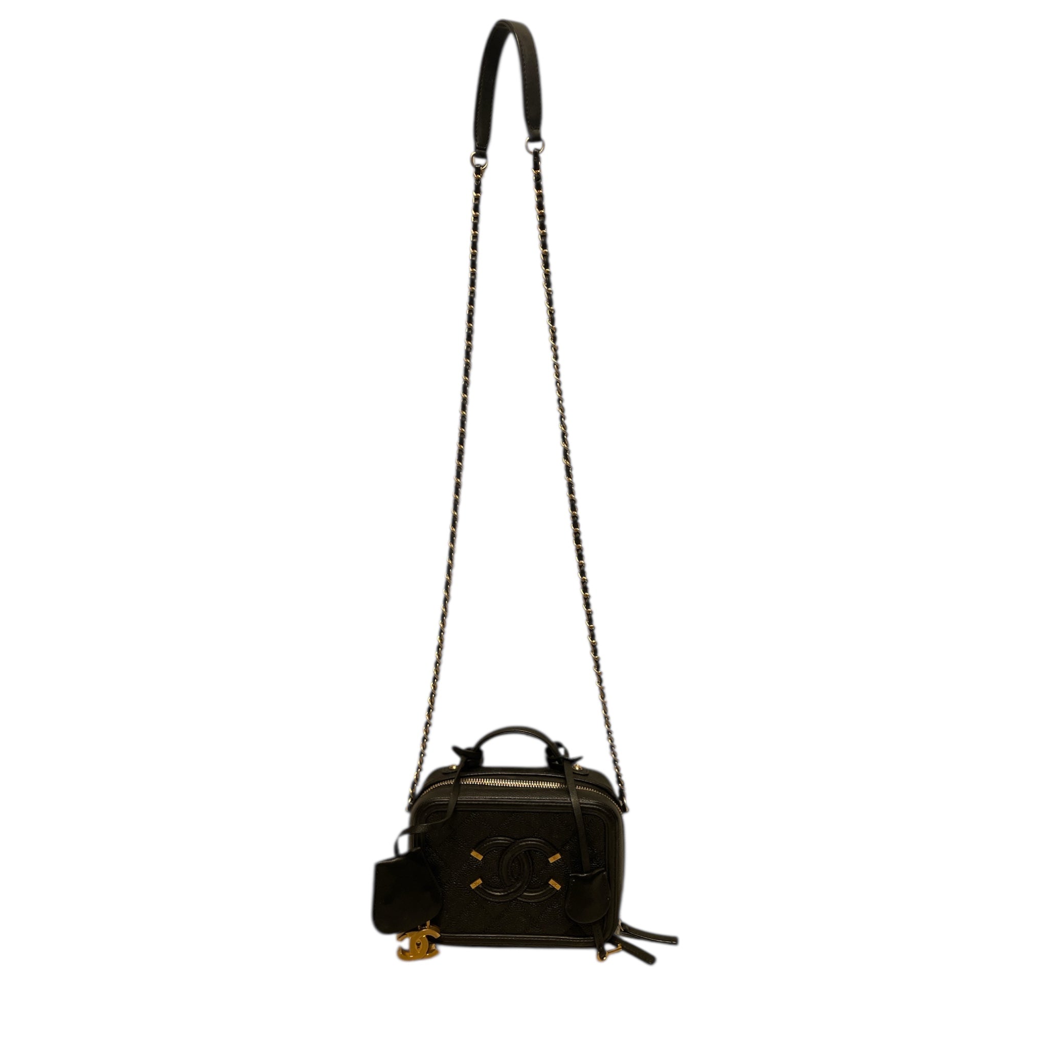 CHANEL/Cross Body Bag/Leather/BLK/ view 4